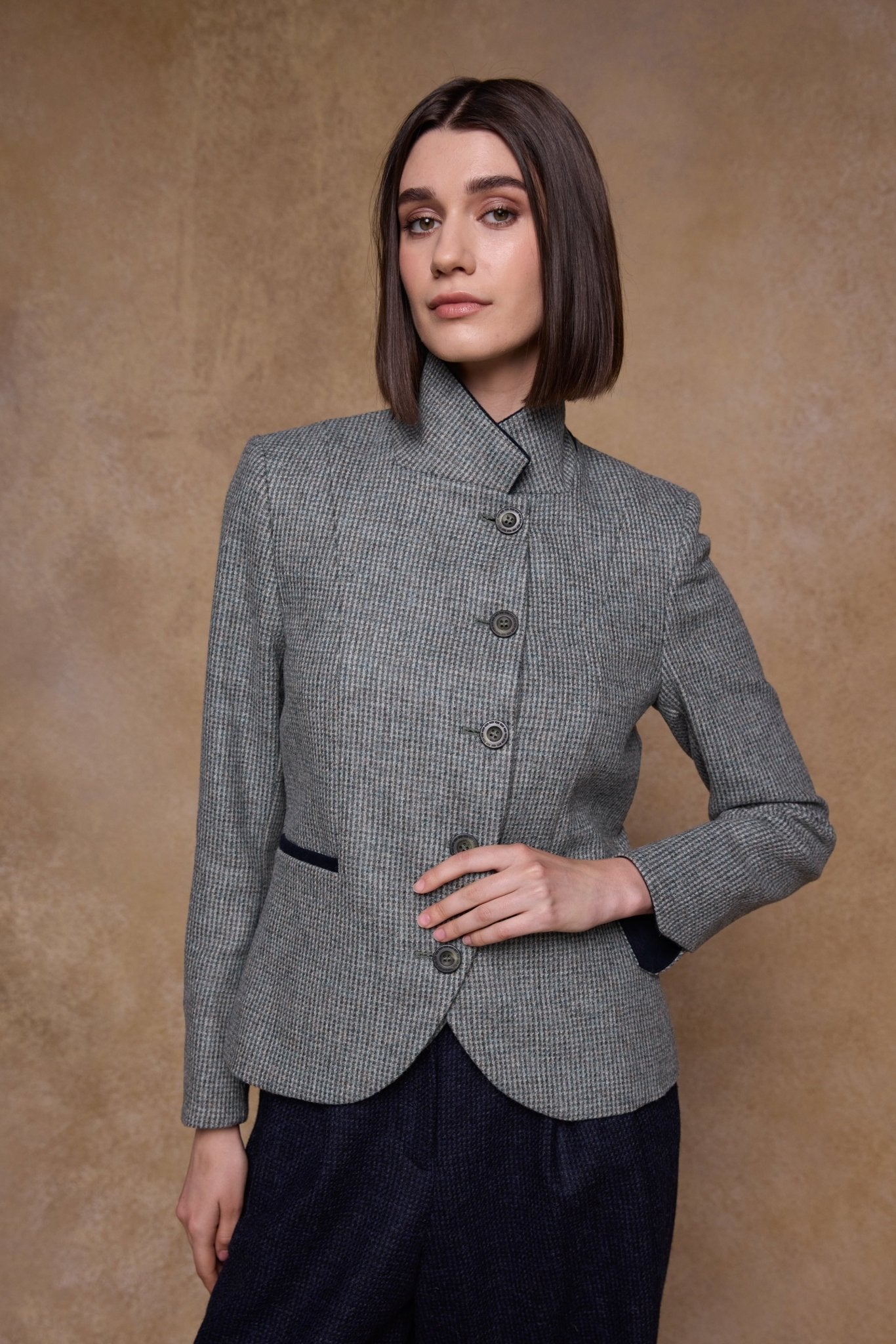 Jack Murphy Ireland - Sasha Tweed Jacket - Jade Weave Herringbone - Tweed