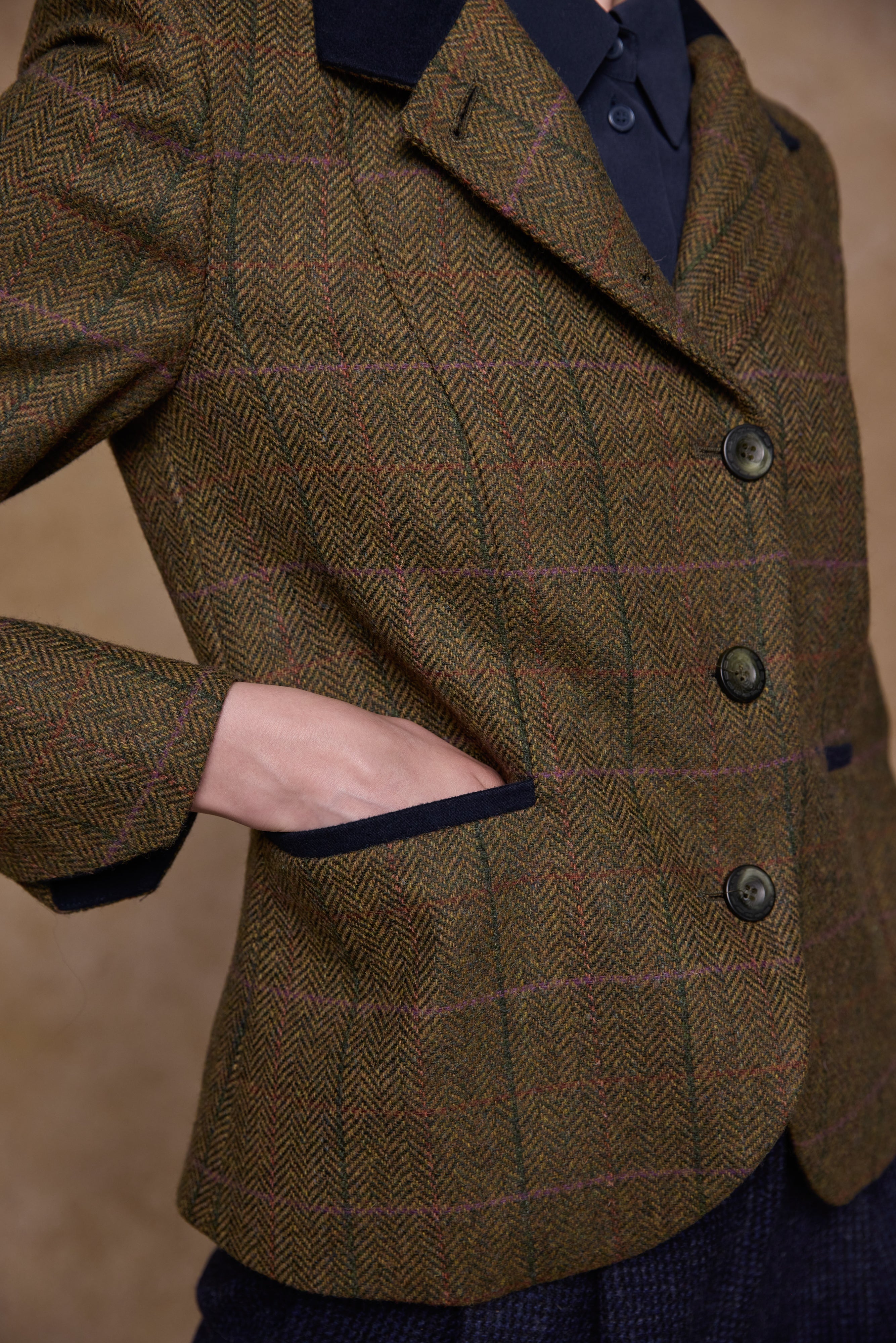 Sasha Tweed Jacket - Woodland Check