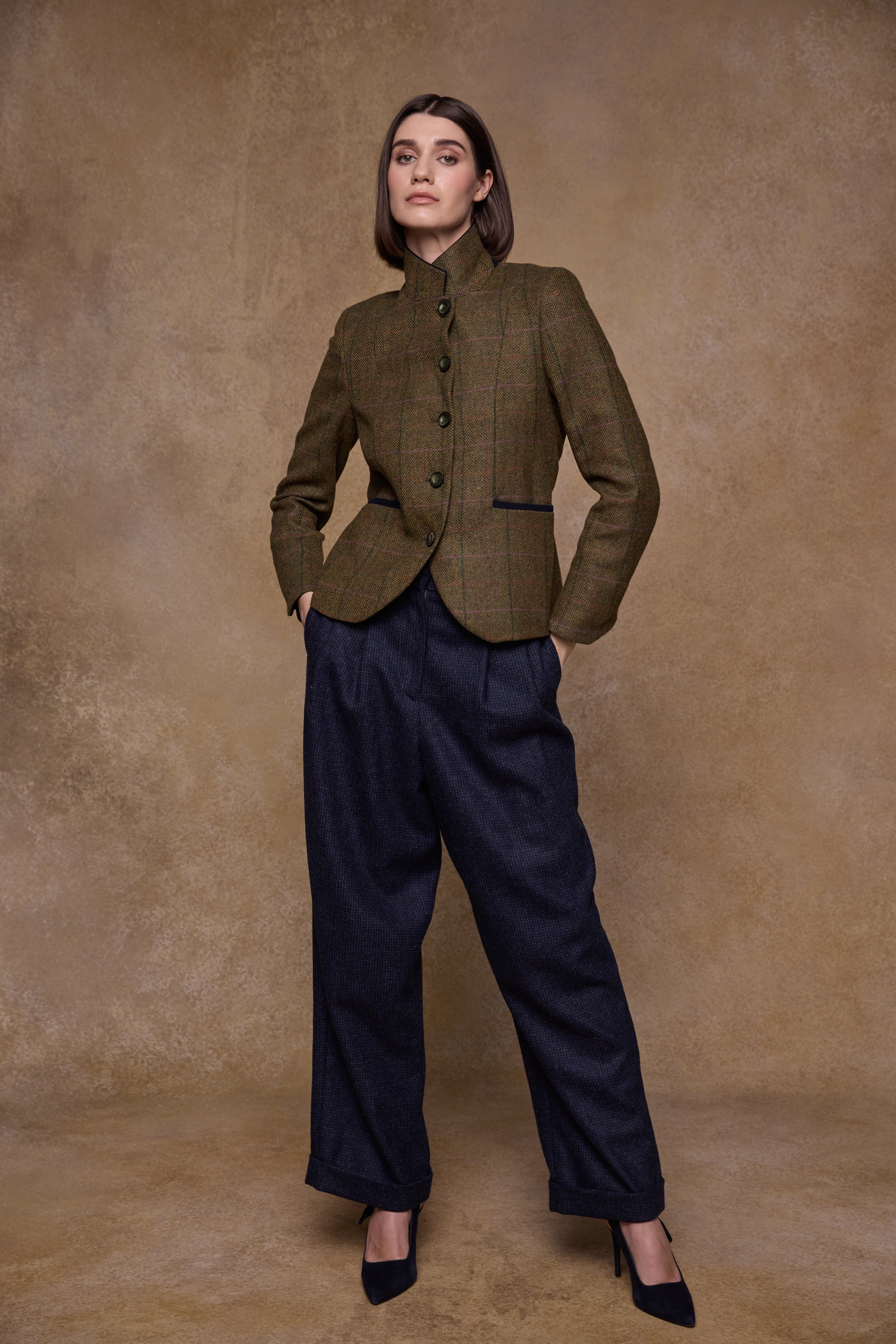 Sasha Tweed Jacket - Woodland Check