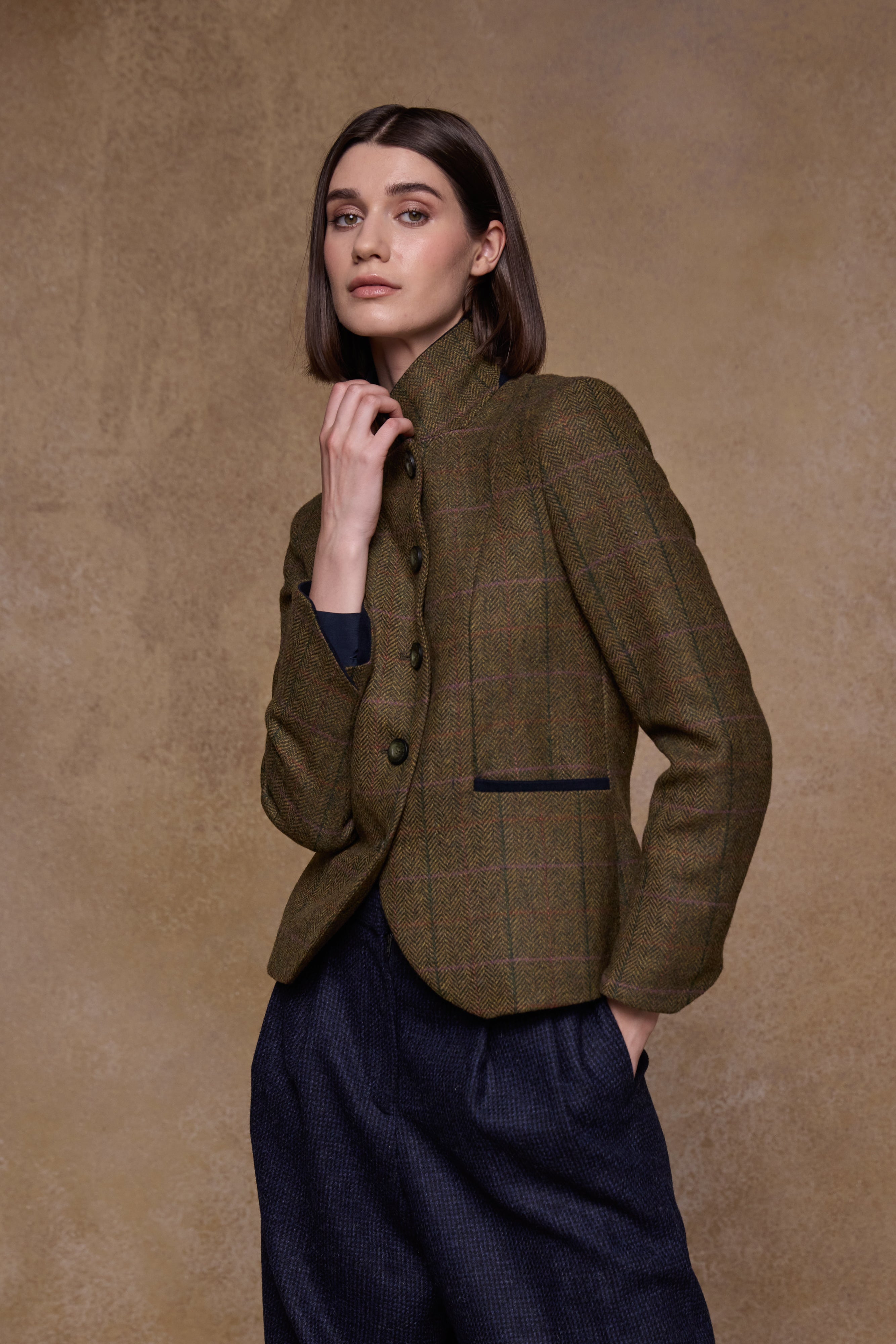 Sasha Tweed Jacket - Woodland Check