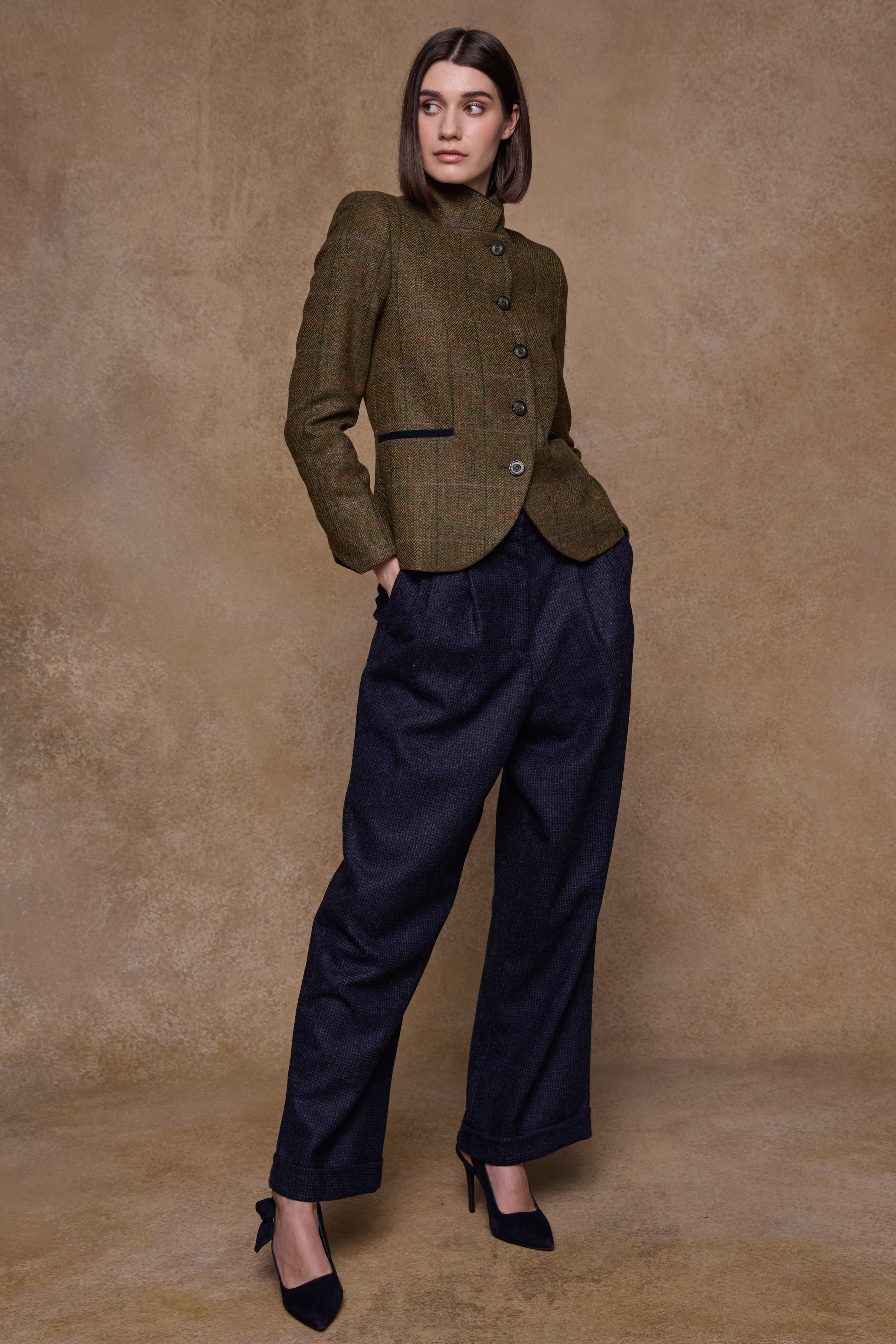 Sasha Tweed Jacket - Woodland Check