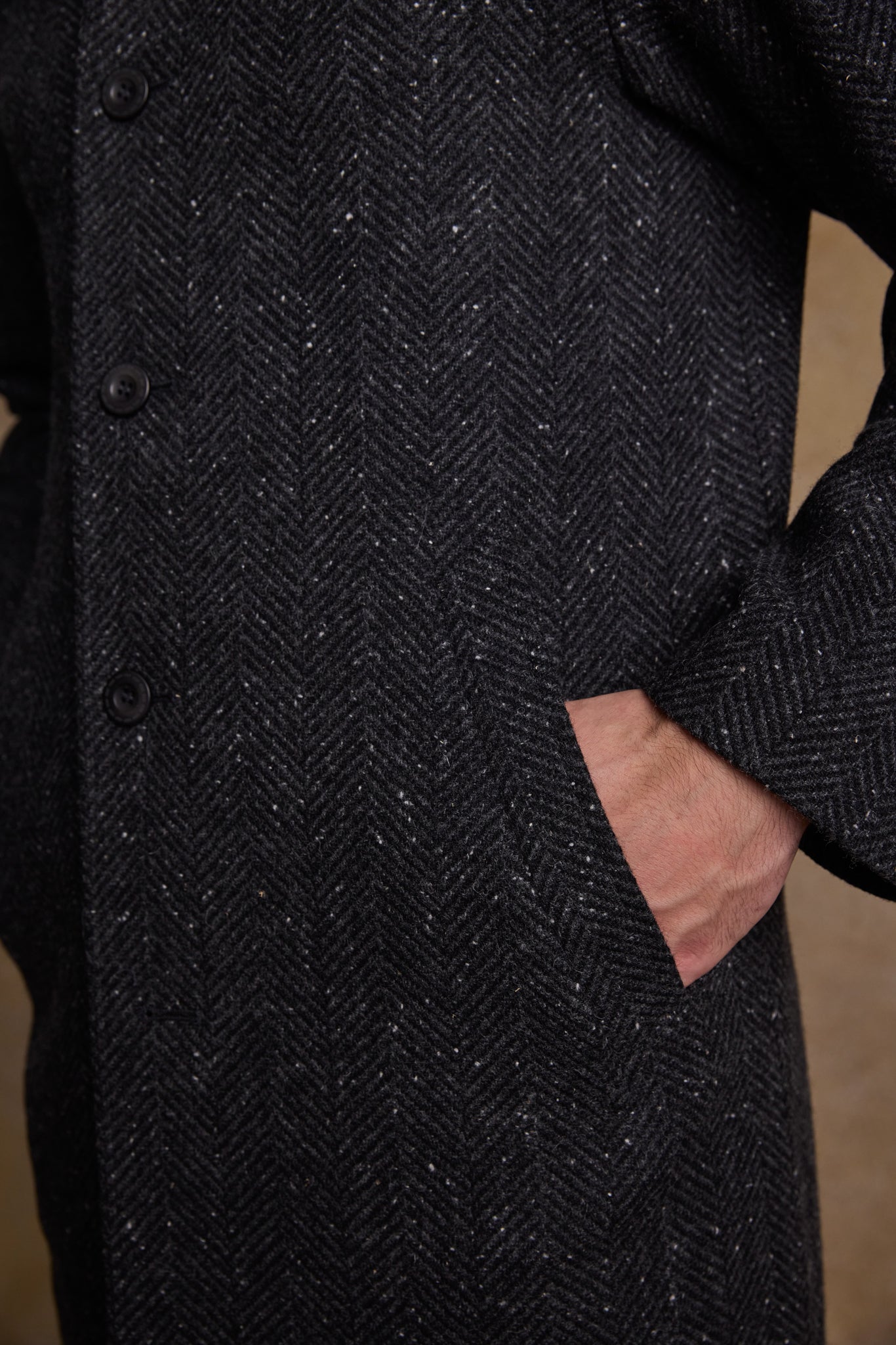 Sean Tweed Coat - Donegal Grey Herringbone