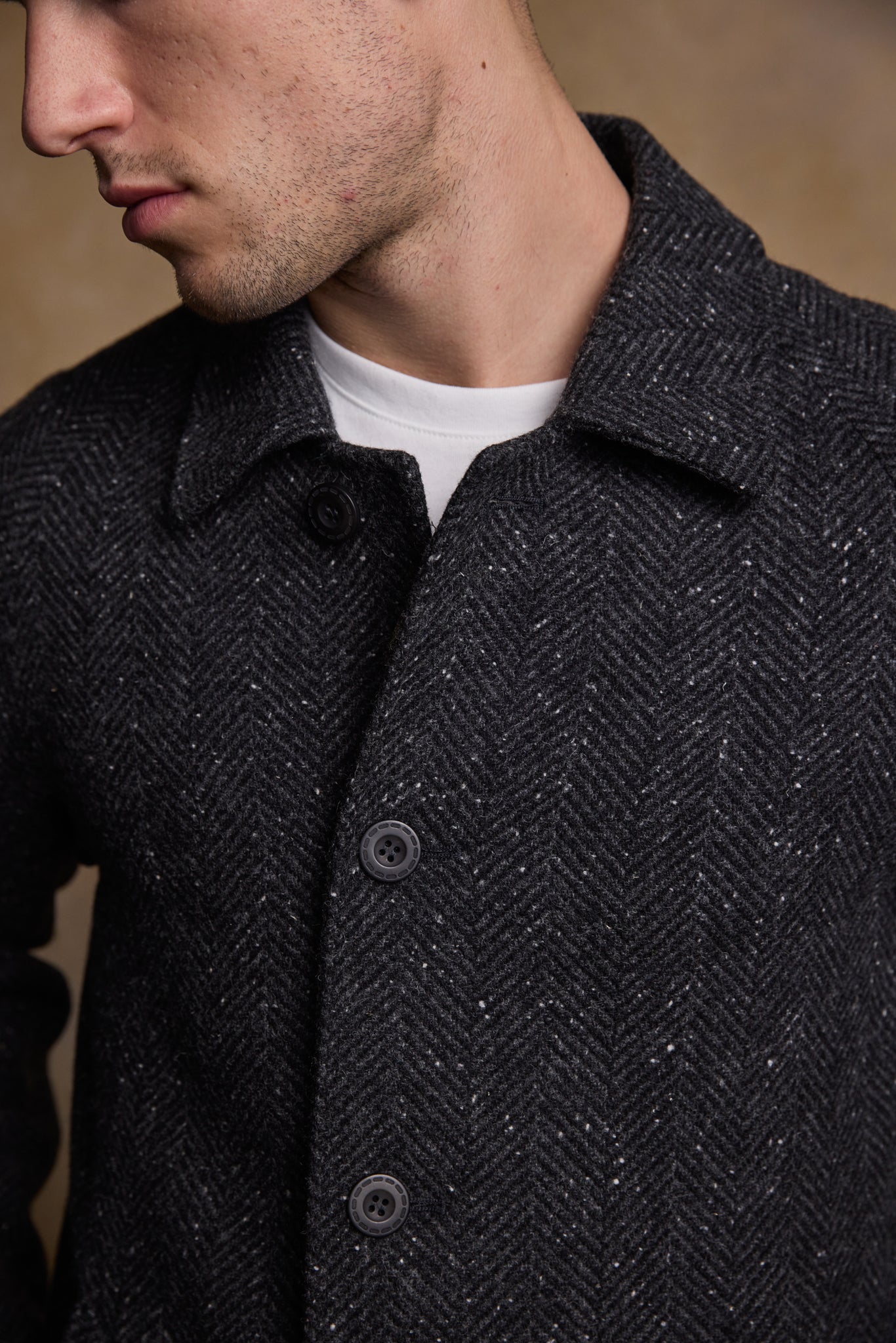 Sean Tweed Coat - Donegal Grey Herringbone