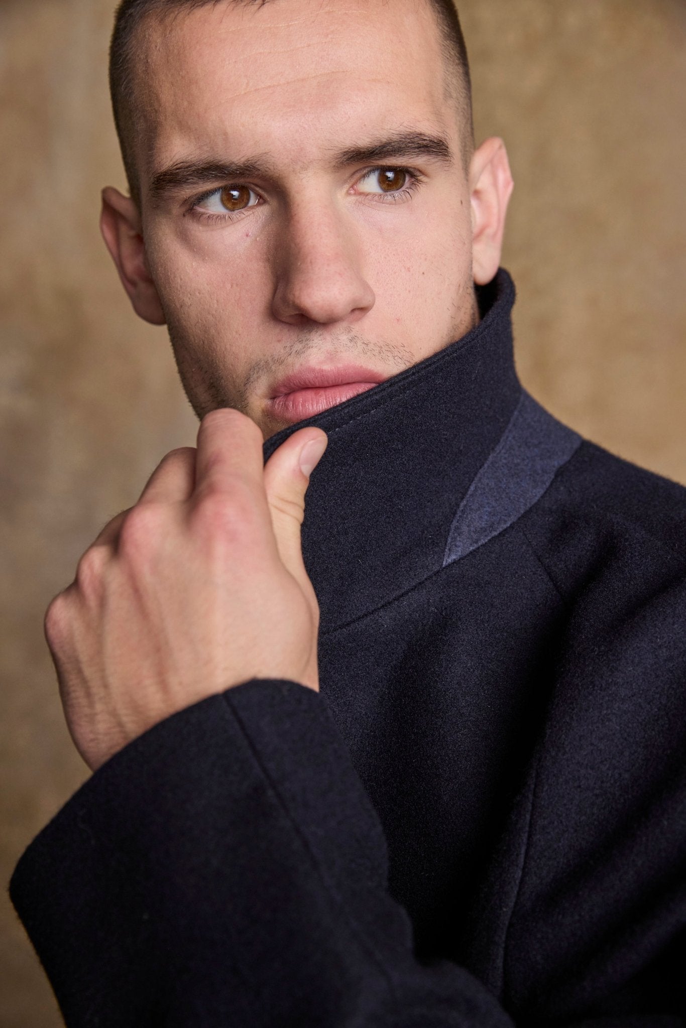 Jack Murphy Ireland - Sean Tweed Coat - Deep Navy Melton - Tweed