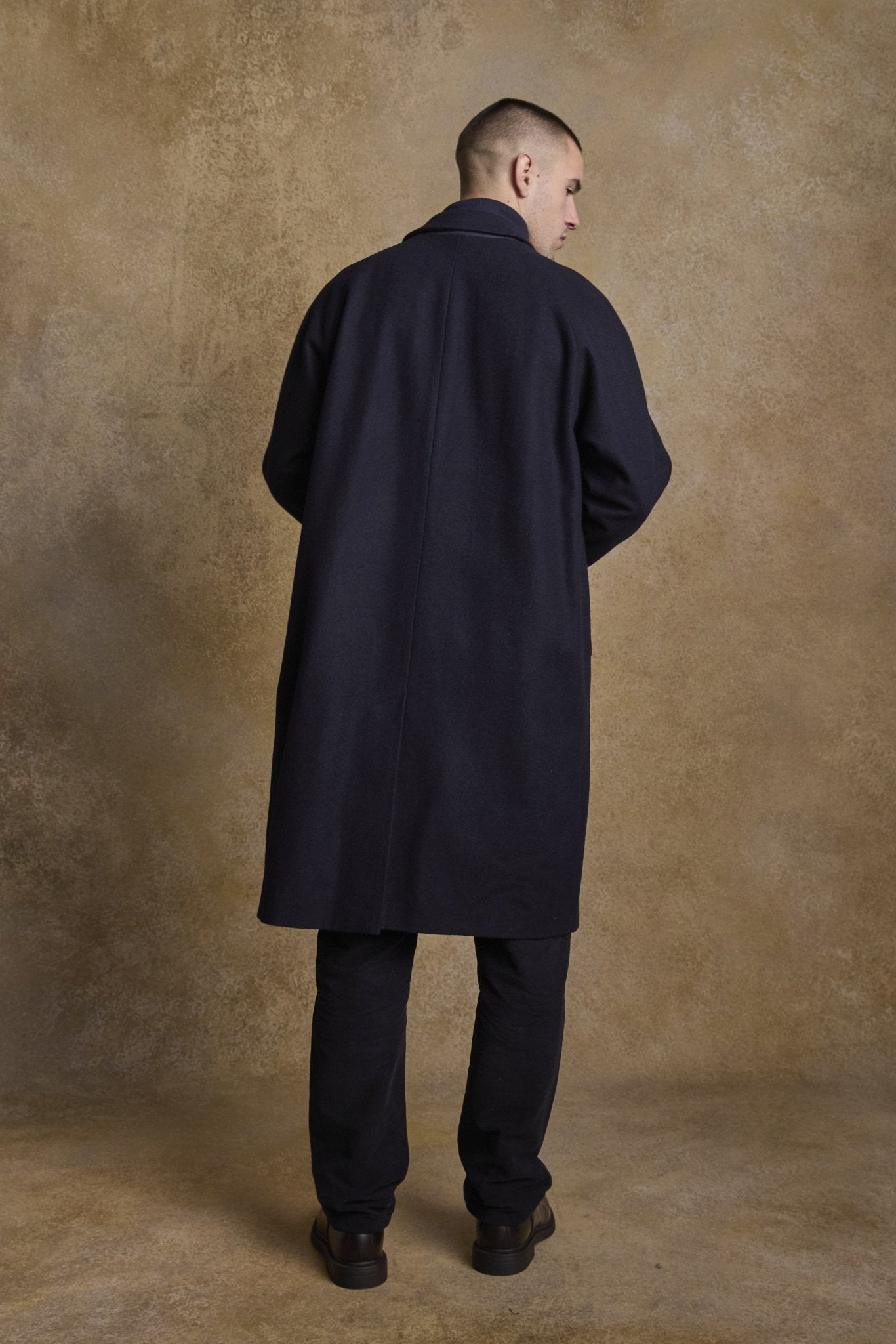Jack Murphy Ireland - Sean Tweed Coat - Deep Navy Melton - Tweed