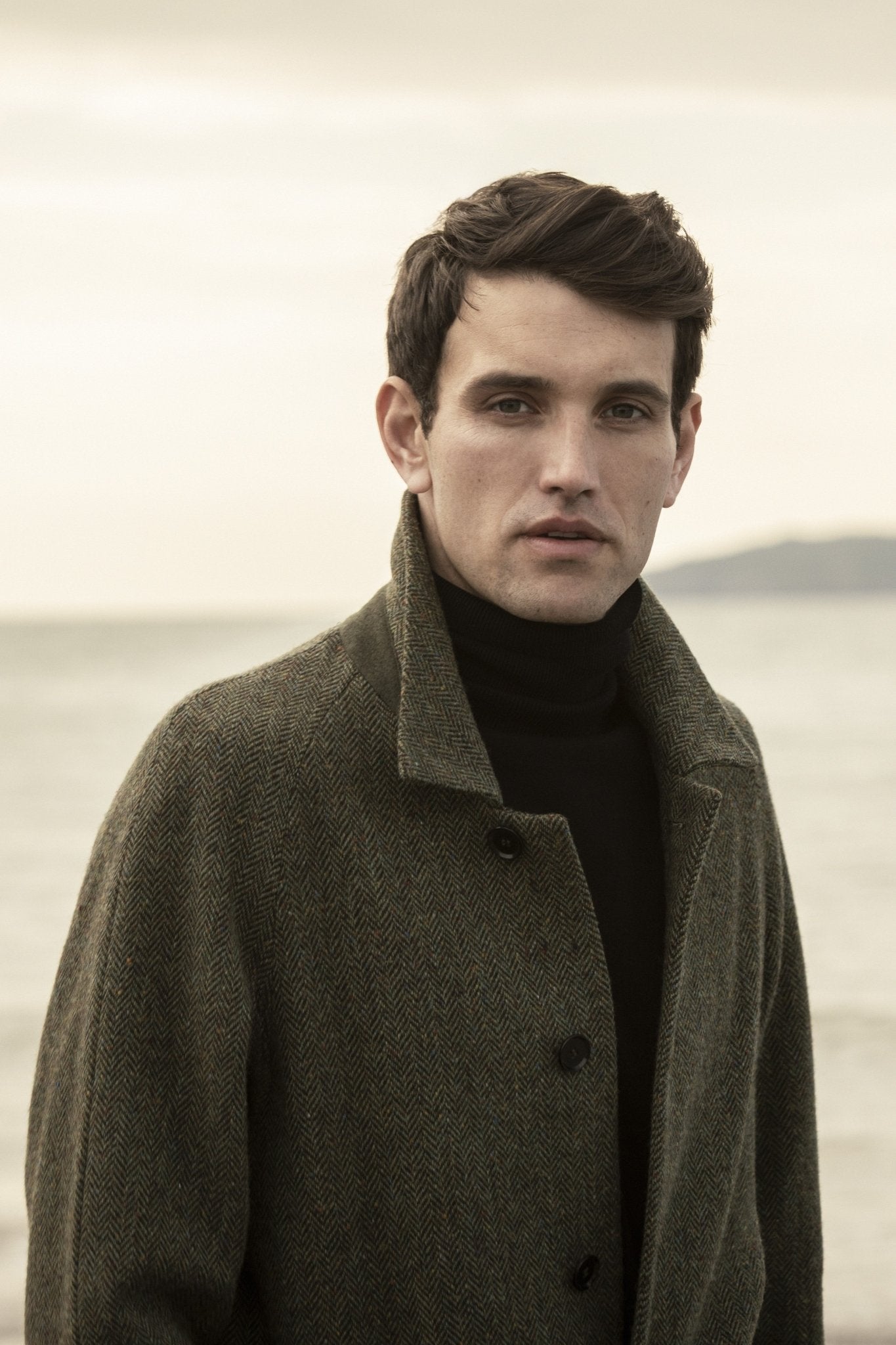 Jack Murphy Ireland - Sean Tweed Coat - Donegal Moss Herringbone - Tweed