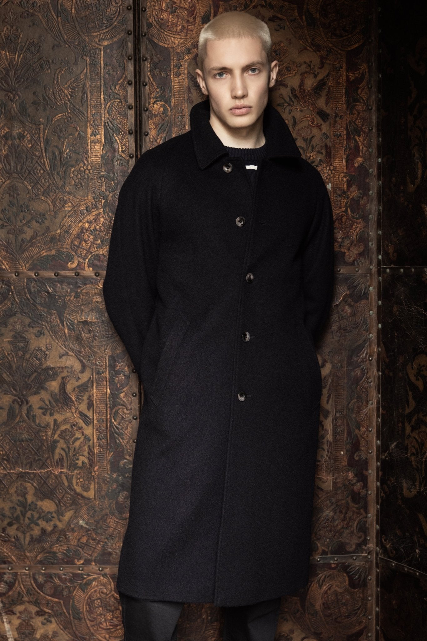 Jack Murphy Ireland - Sean Tweed Coat - Deep Navy Melton - Tweed