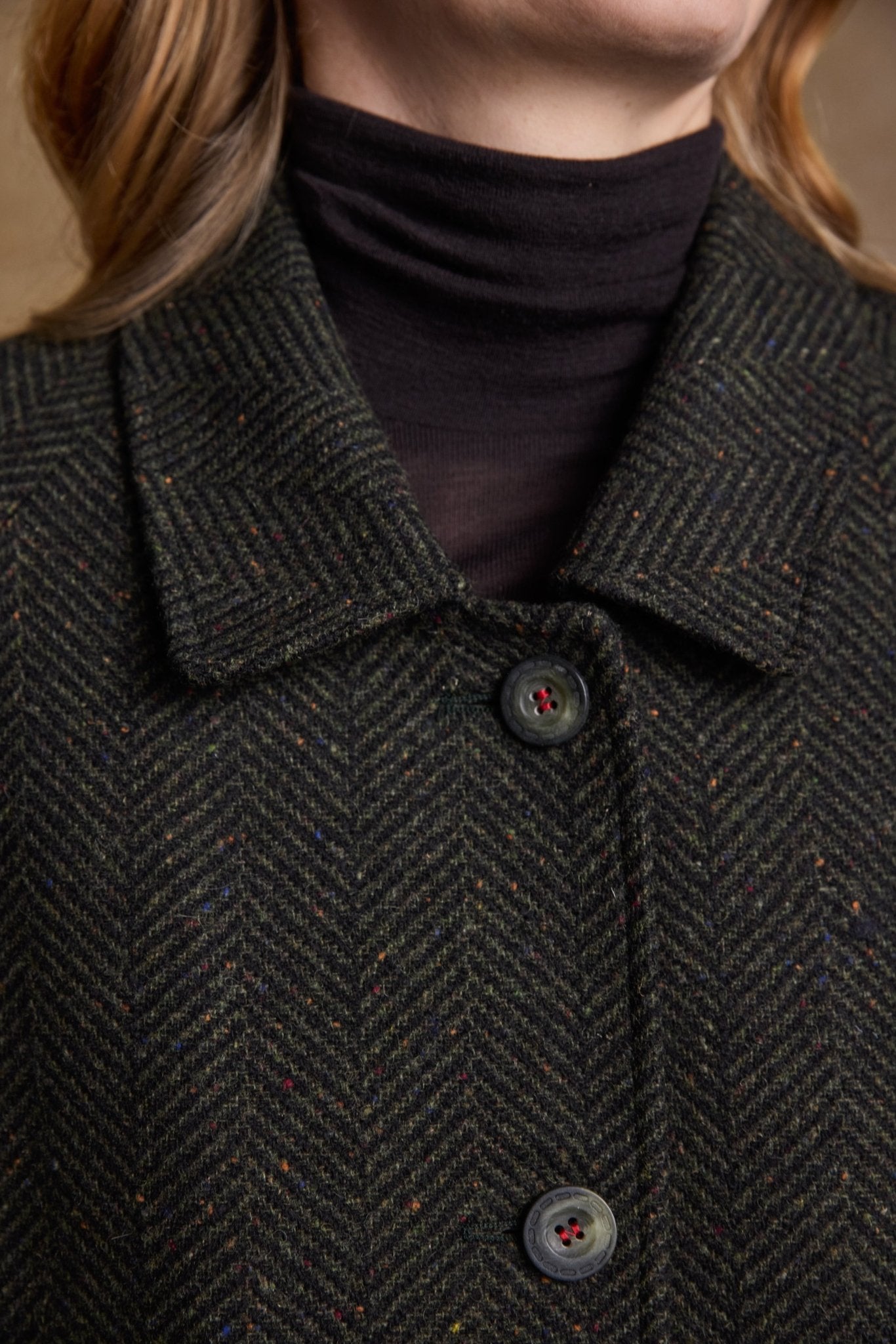 Jack Murphy Ireland - Shauna Tweed Coat - Donegal Pine Herringbone - Tweed