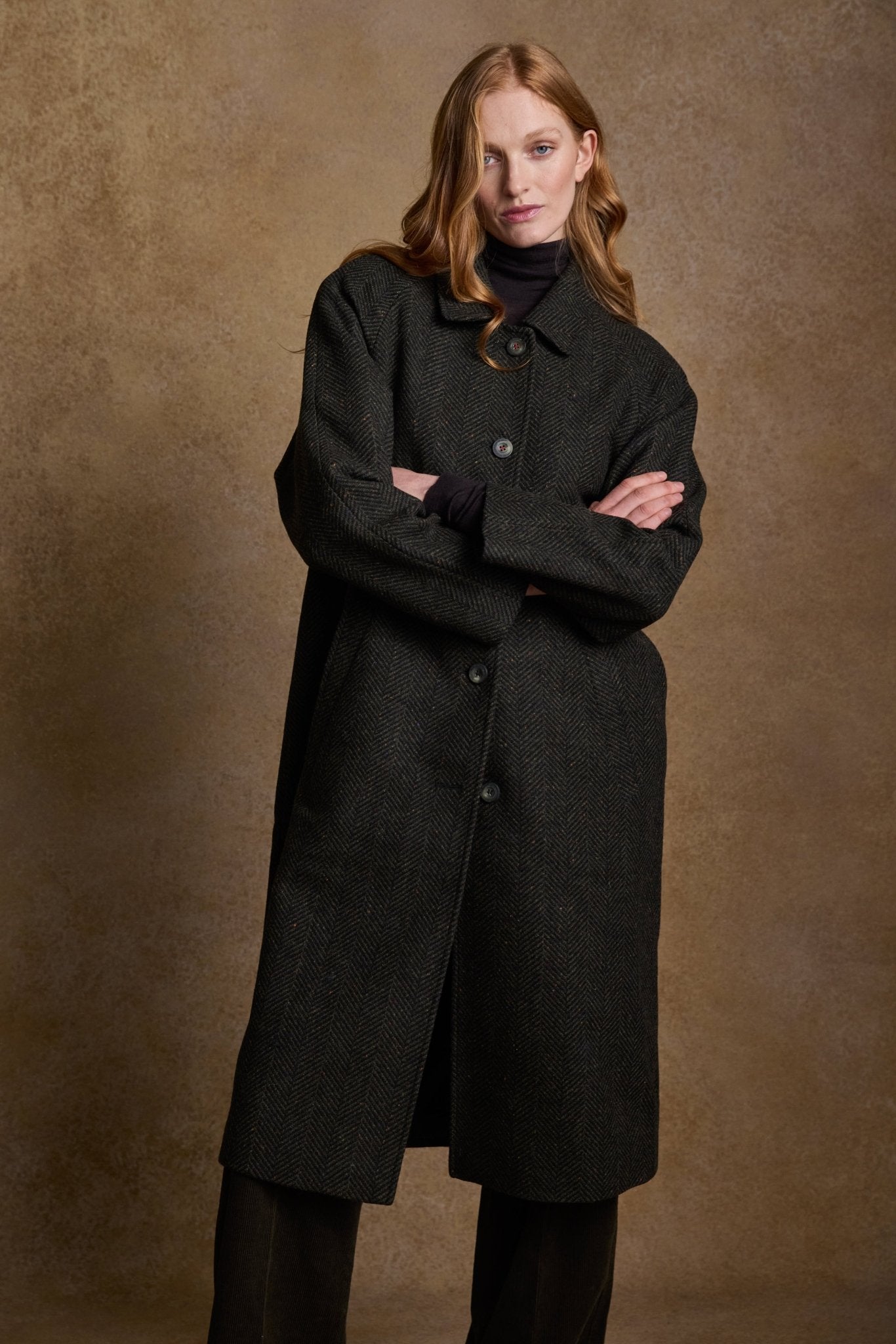 Jack Murphy Ireland - Shauna Tweed Coat - Donegal Pine Herringbone - Tweed
