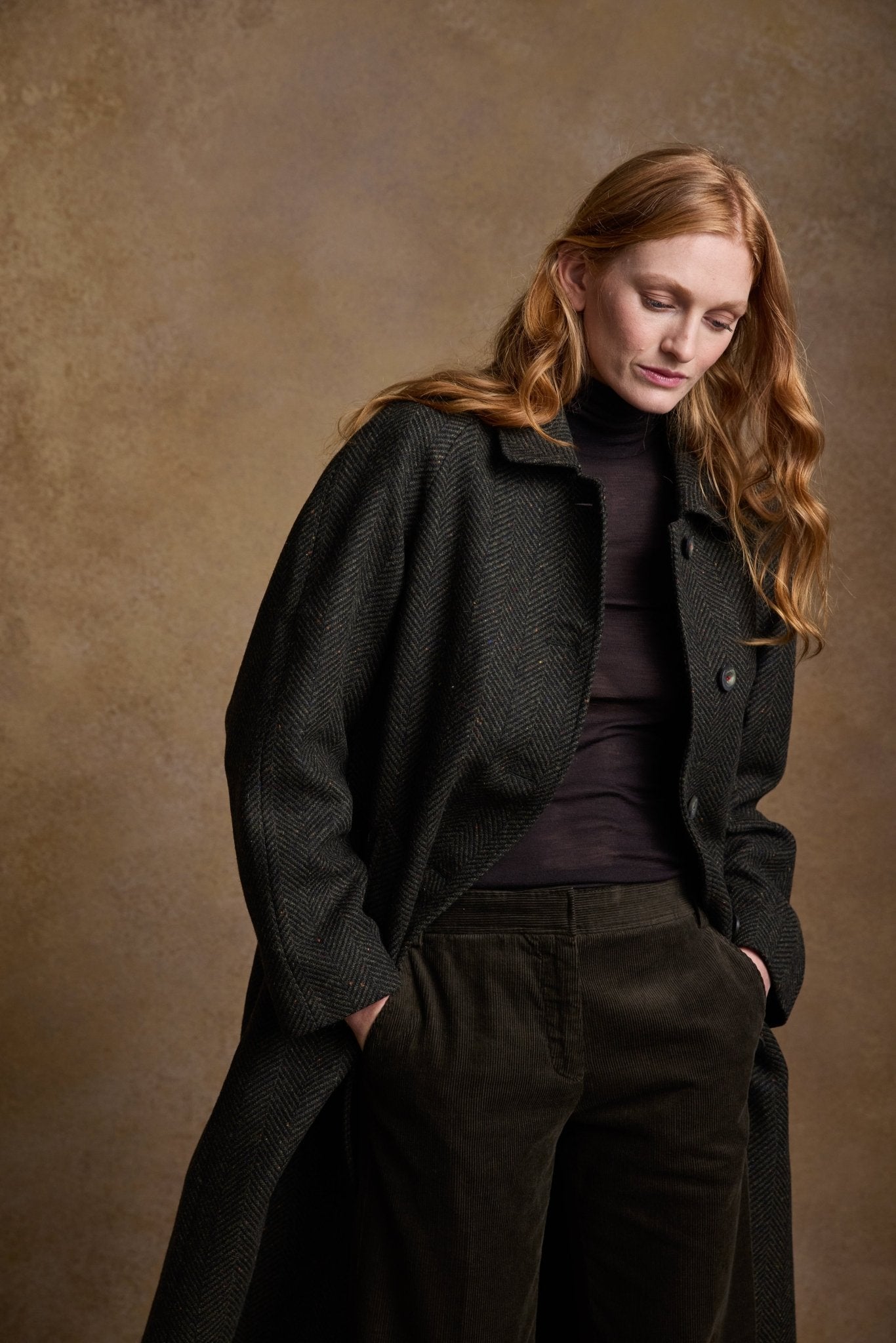Jack Murphy Ireland - Shauna Tweed Coat - Donegal Pine Herringbone - Tweed