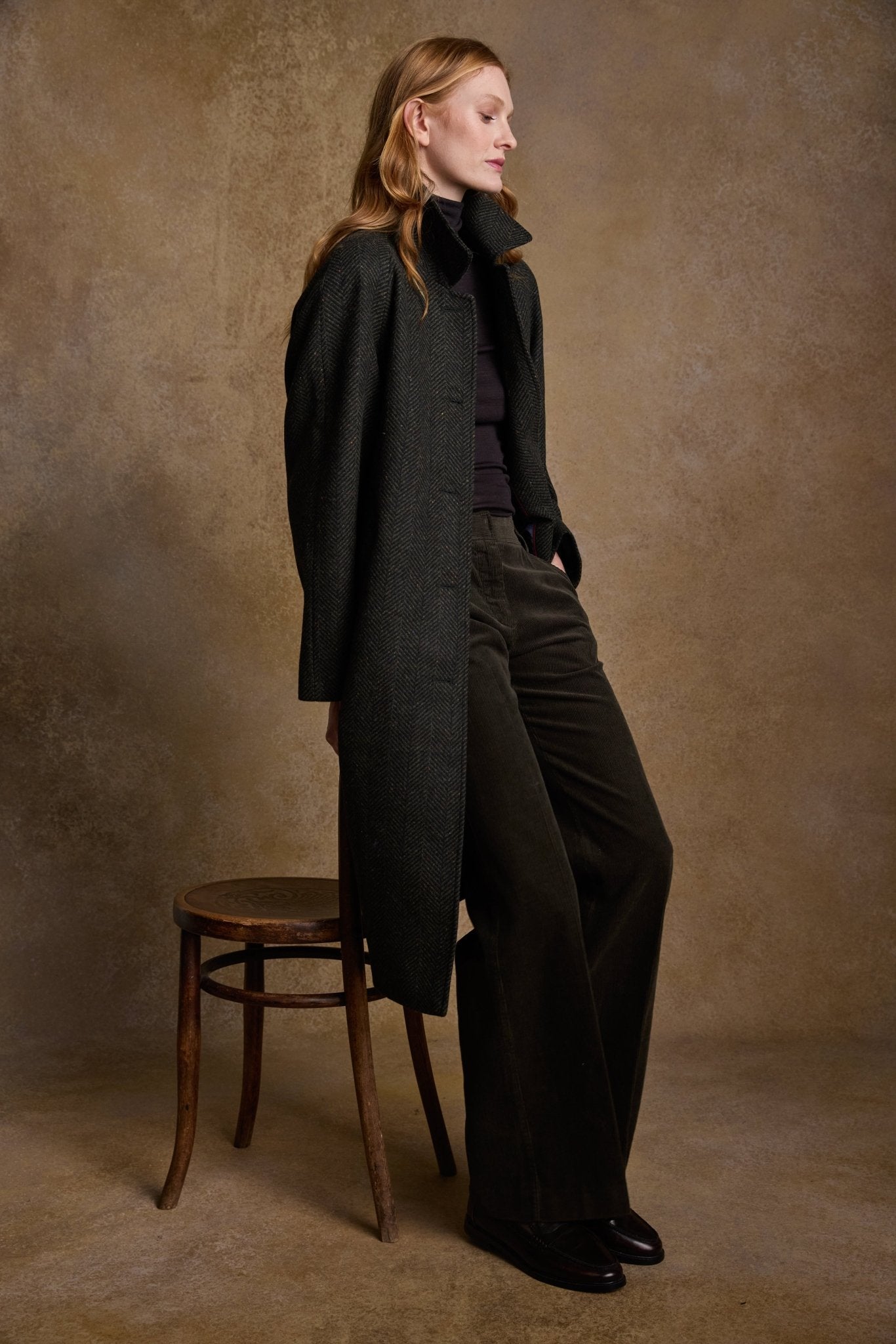 Jack Murphy Ireland - Shauna Tweed Coat - Donegal Pine Herringbone - Tweed