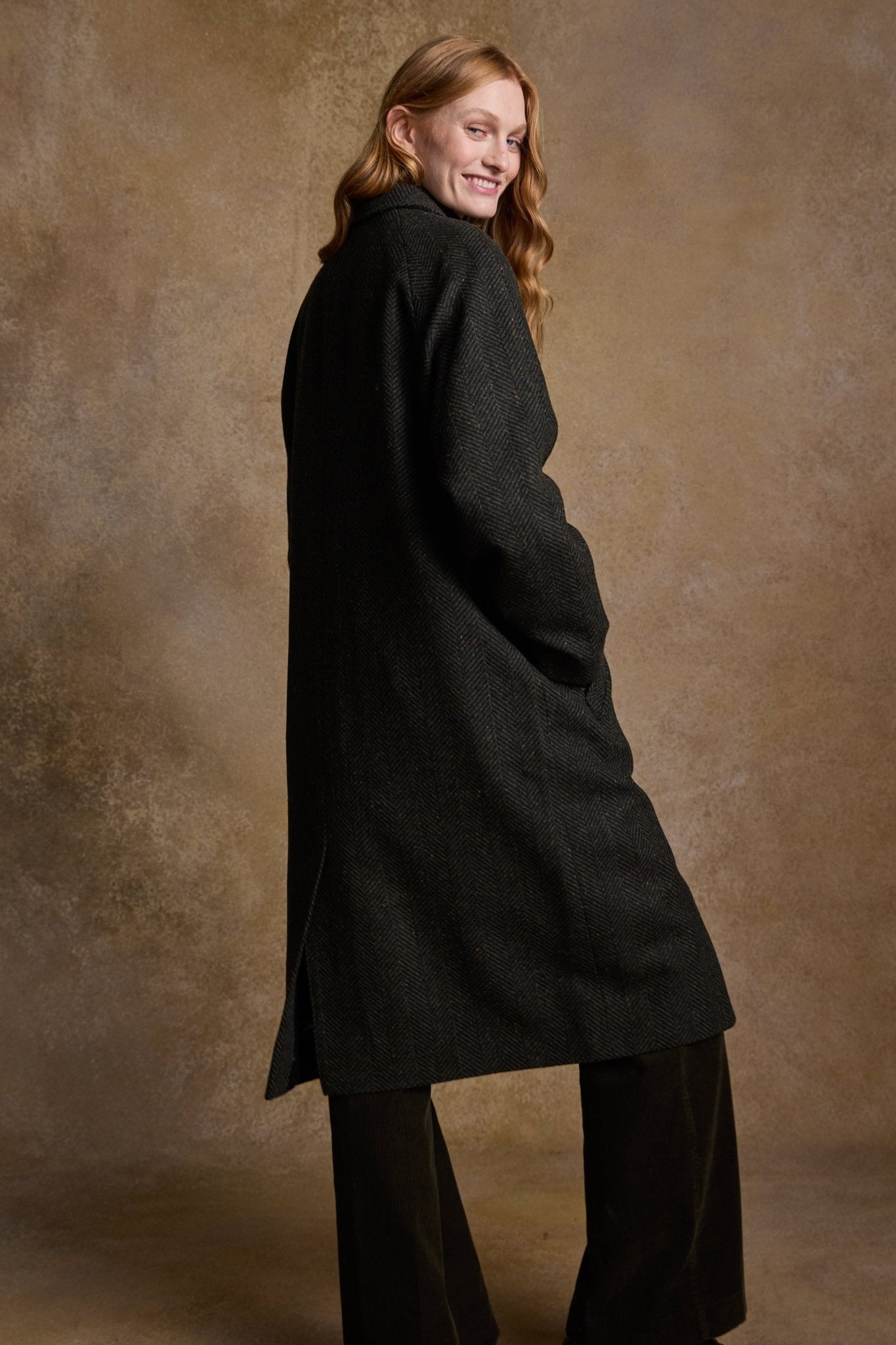 Jack Murphy Ireland - Shauna Tweed Coat - Donegal Pine Herringbone - Tweed