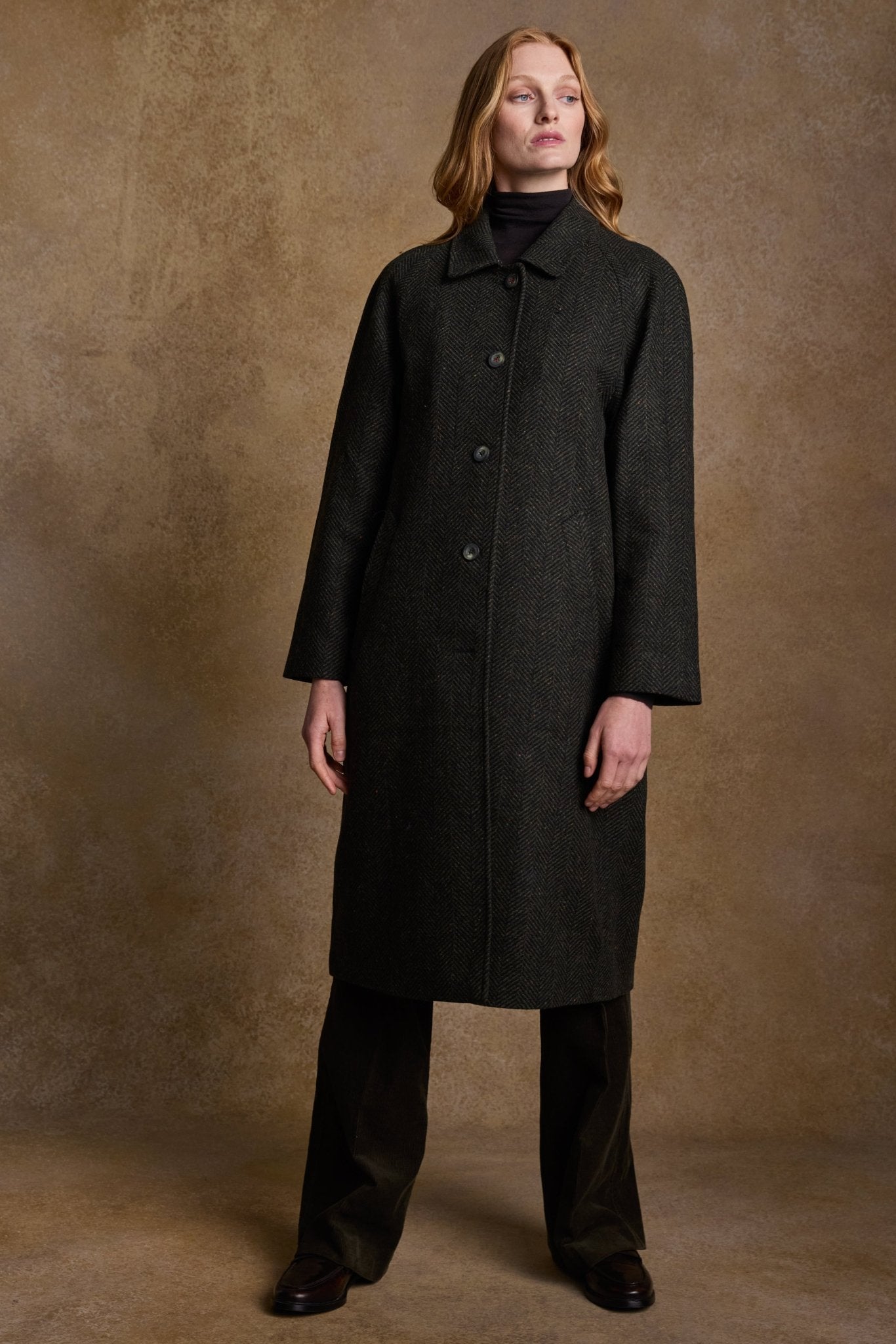 Jack Murphy Ireland - Shauna Tweed Coat - Donegal Pine Herringbone - Tweed