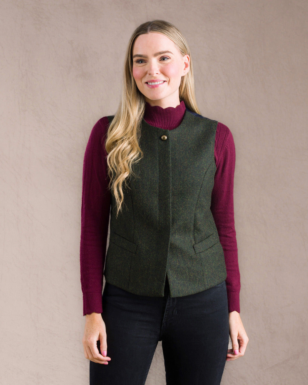 Green tweed waistcoat best sale