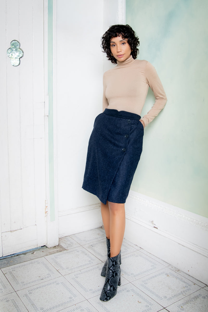 Tweed sale skirt navy