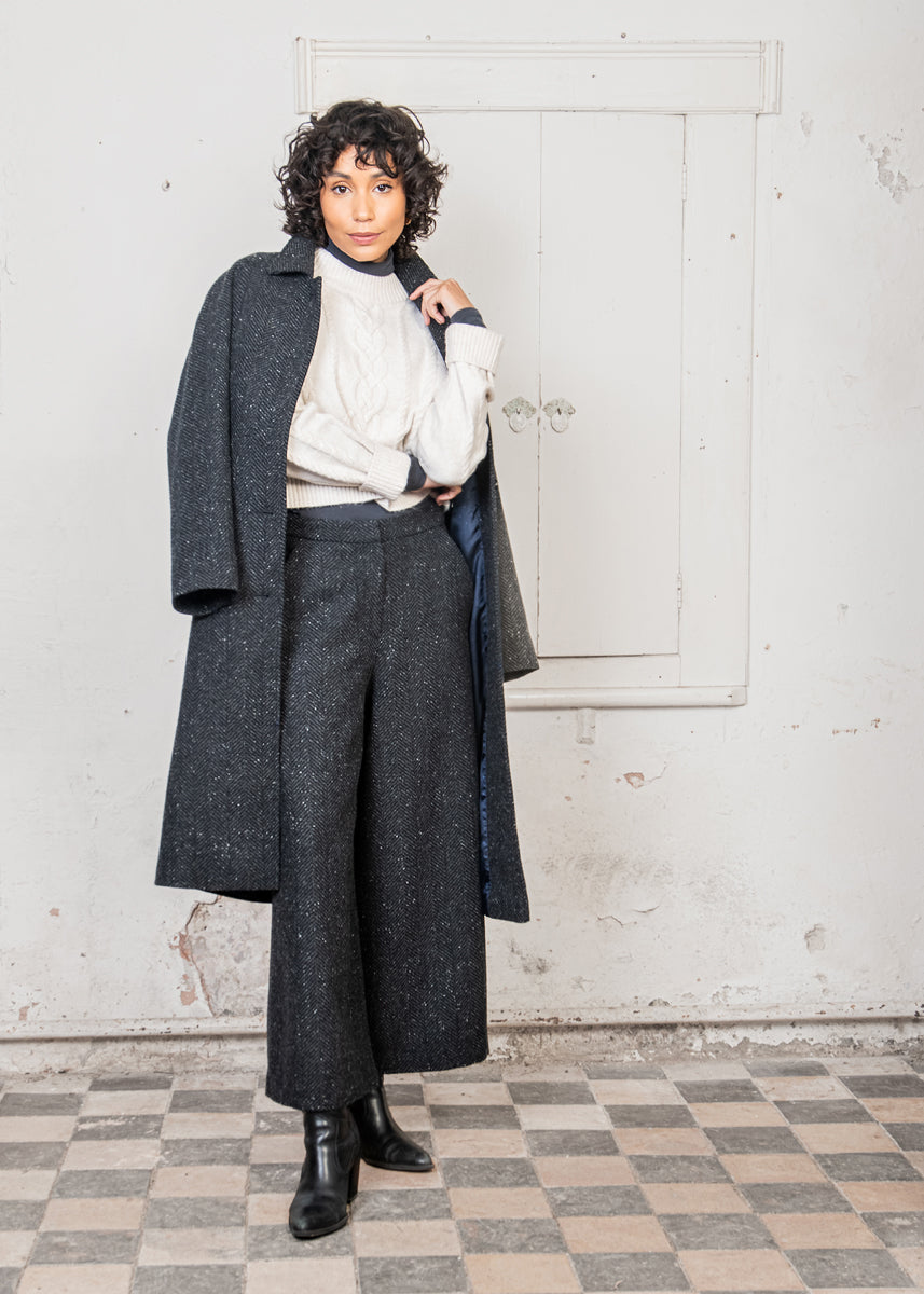 Shauna tweed Coat - Donegal Wide Grey