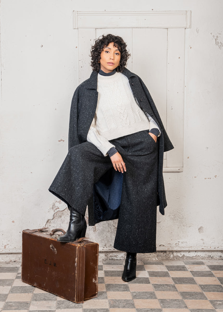 Shauna tweed Coat - Donegal Wide Grey