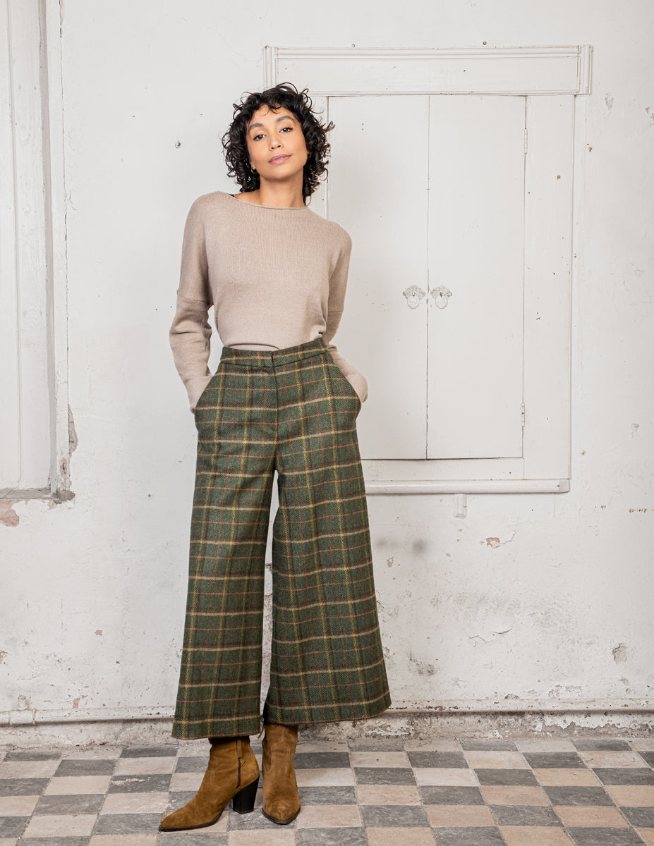 Enya Culottes - Green Country Check - Jack Murphy Ireland