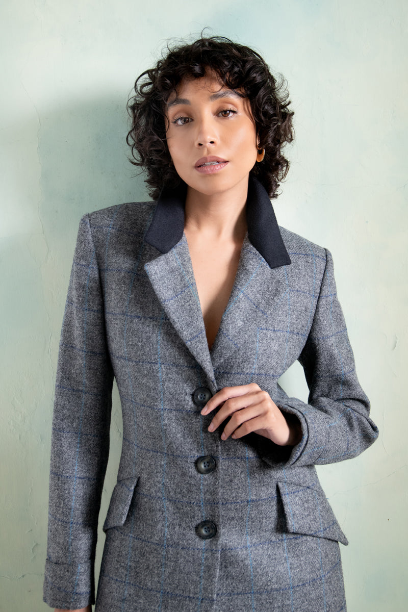 Gray tweed coat best sale