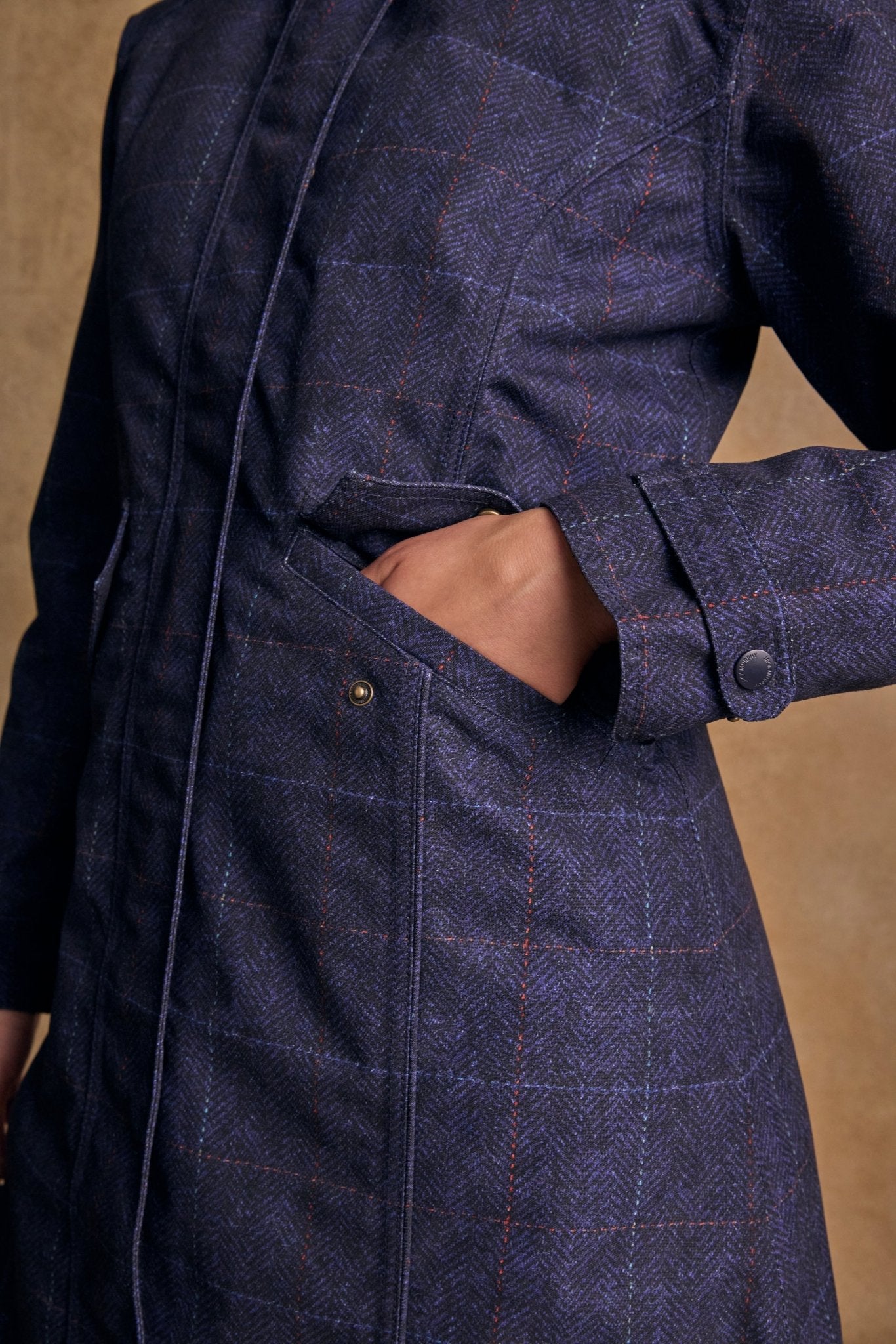 Jack Murphy Ireland - Sophia Waterproof Jacket - Navy Windowpane - Waterproof