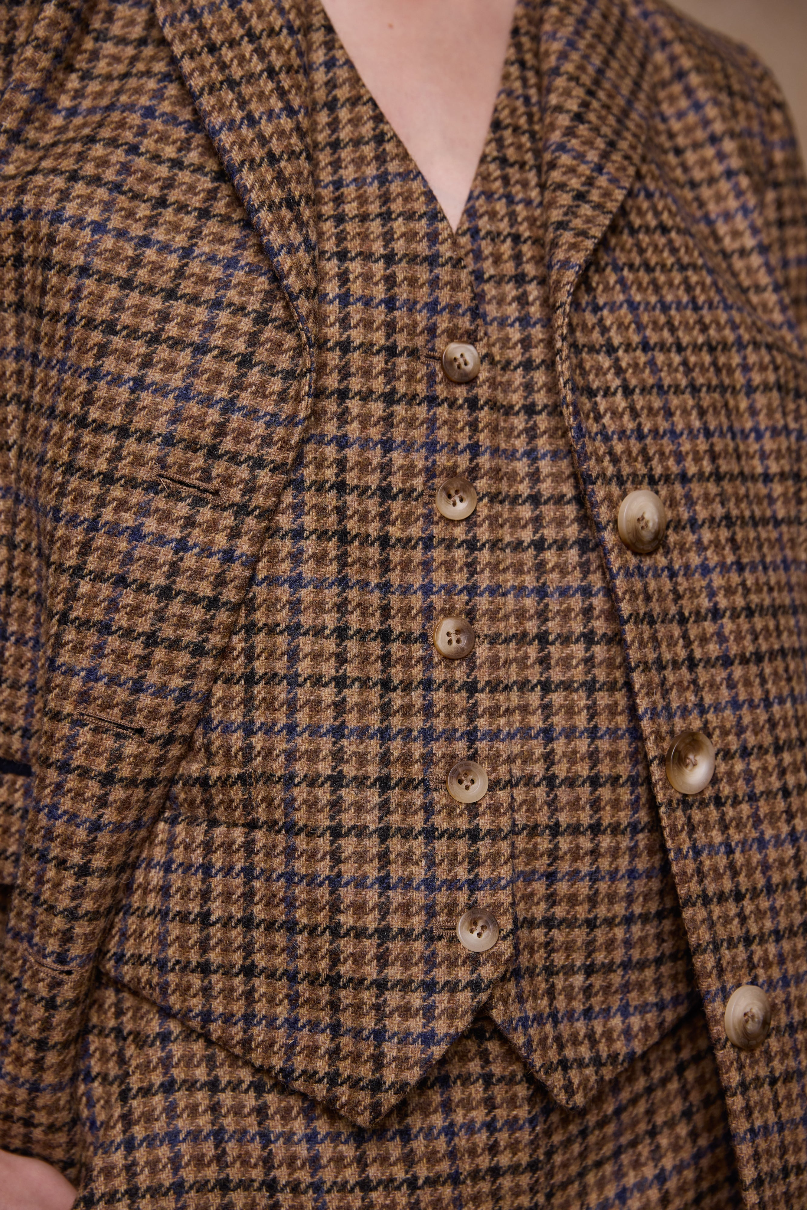 Tara Tweed Hacking Jacket - Blue Driftwood Check