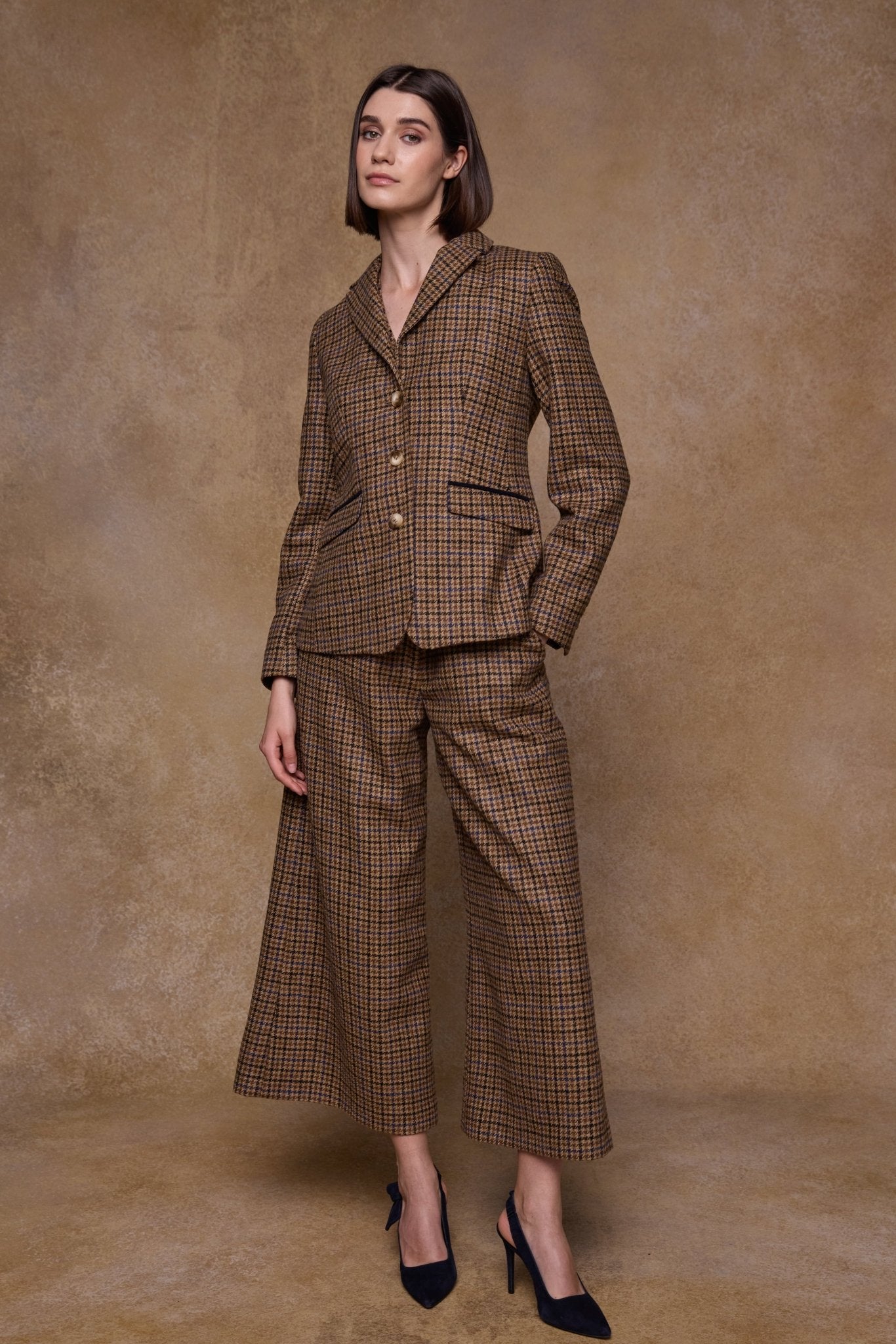 Jack Murphy Clothing - Tara Tweed Hacking Jacket - Blue Driftwood Check - Tweed