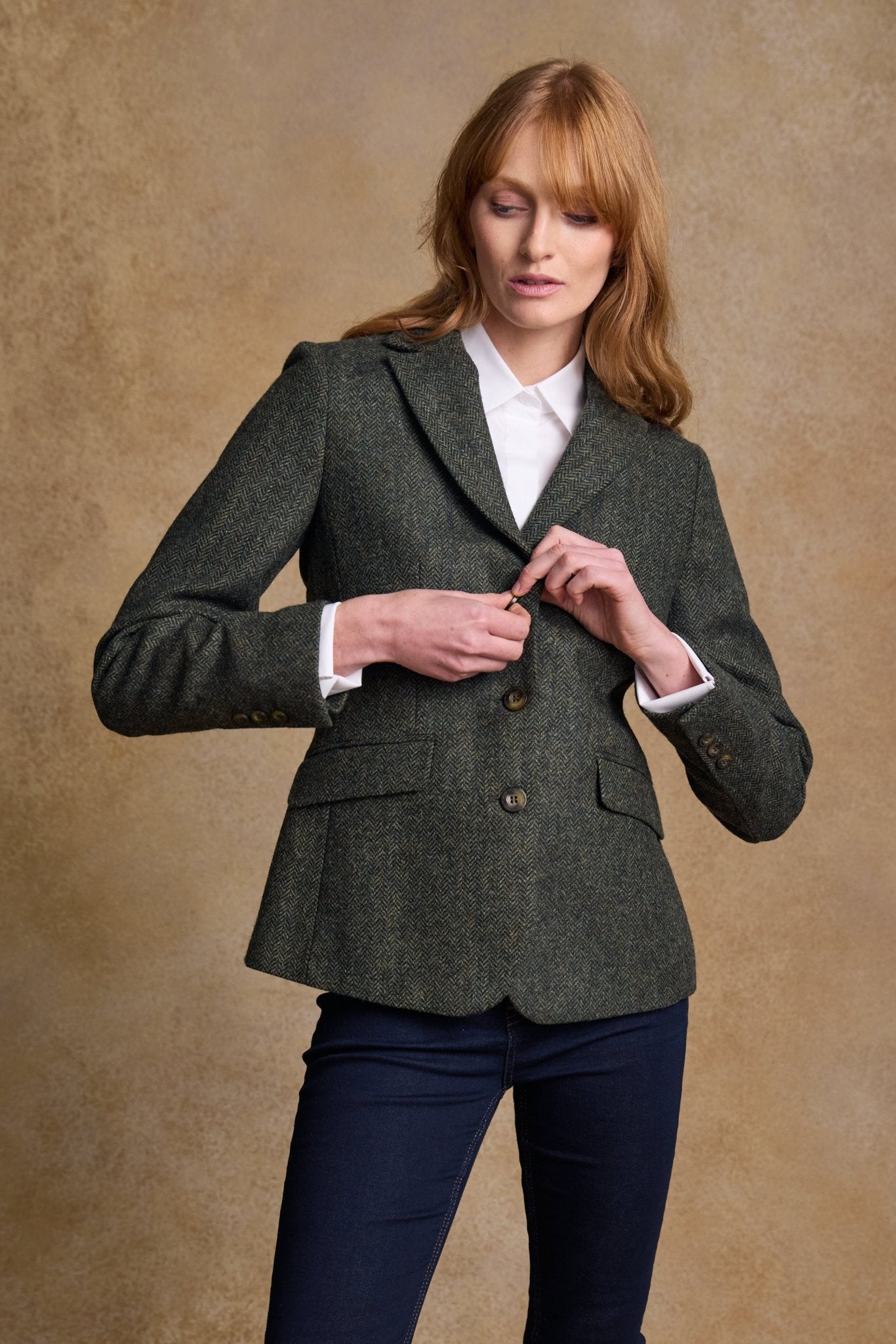 Jack Murphy Ireland - Tara Tweed Hacking Jacket - Green Fields - Tweed
