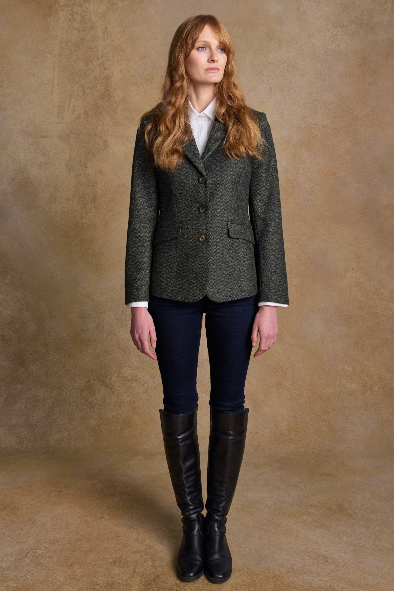 Jack Murphy Ireland - Tara Tweed Hacking Jacket - Green Fields - Tweed