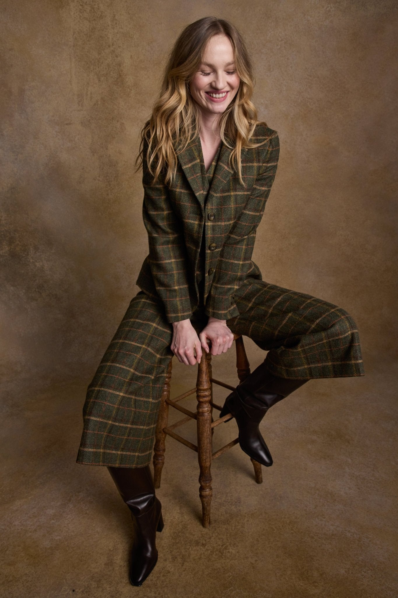 Jack Murphy Ireland - Tara Tweed Hacking Jacket - Green Country Check - Tweed