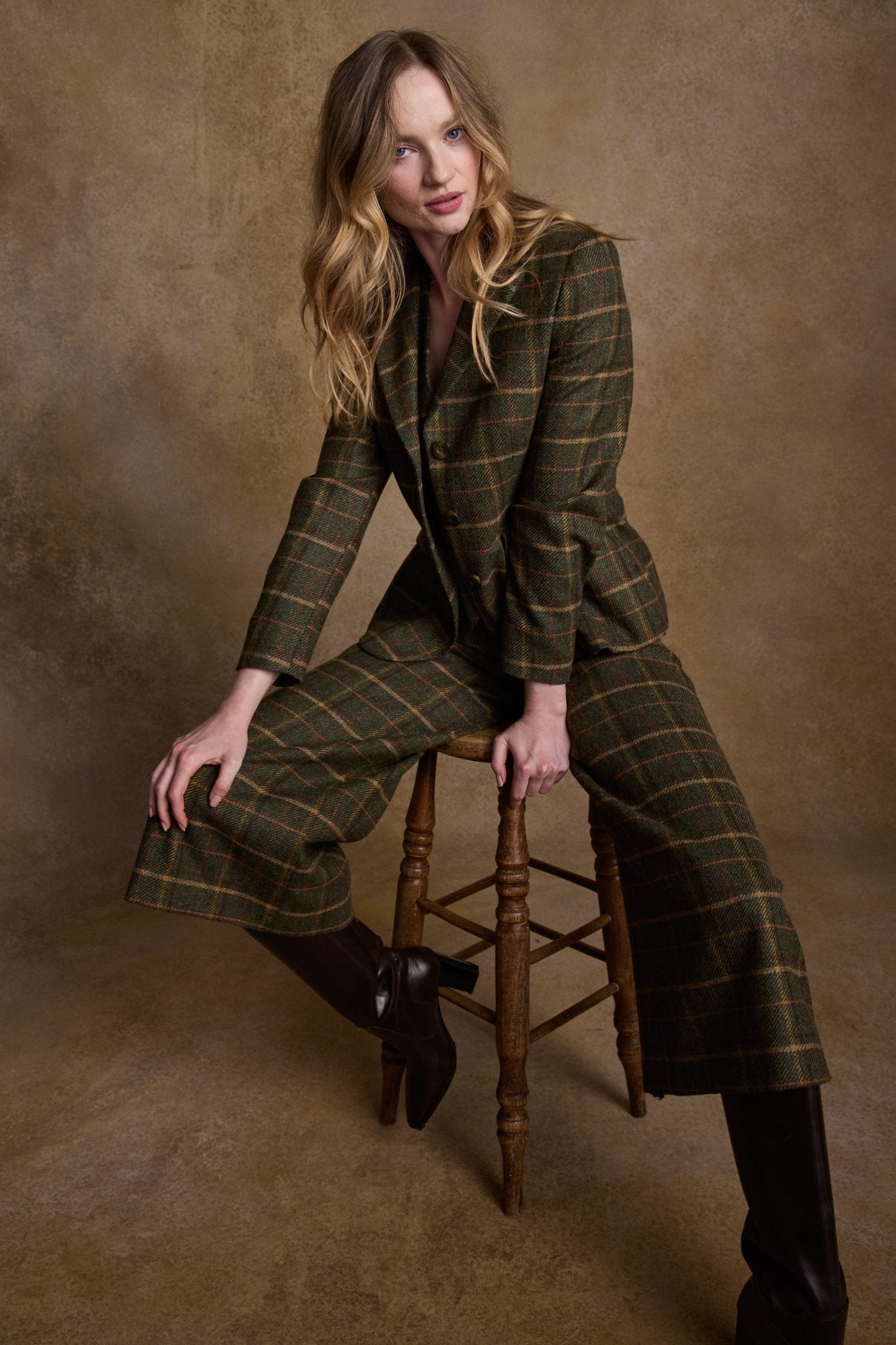 Jack Murphy Ireland - Enya Tweed Culottes - Green Country Check - Tweed