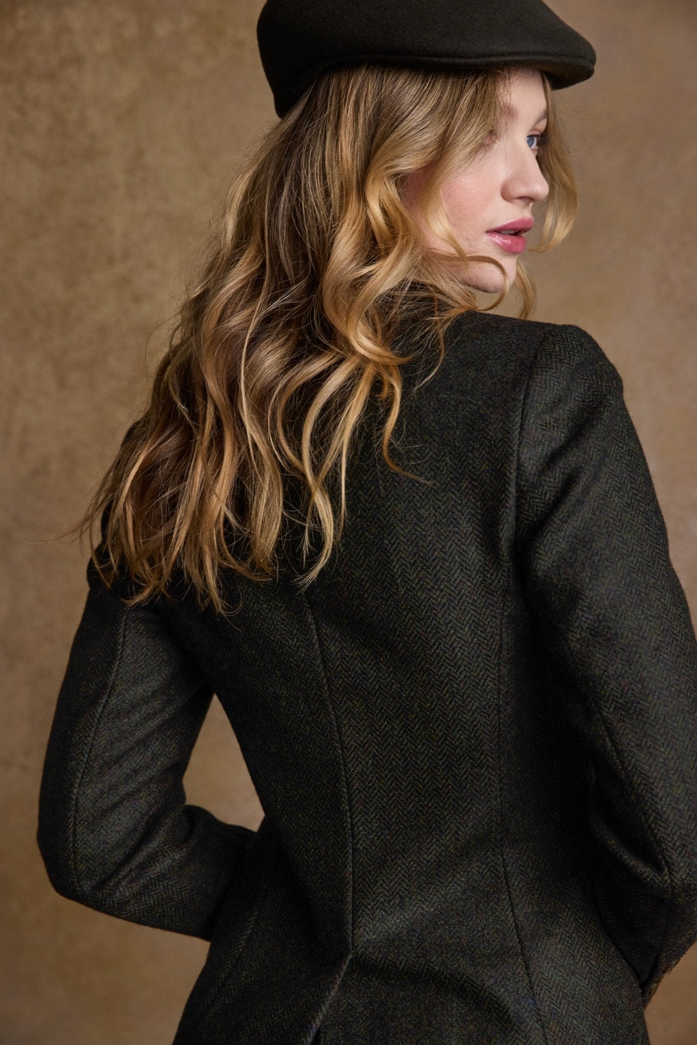 Jack Murphy Ireland - Tara Tweed Hacking Jacket - Deep Green Herringbone - Tweed