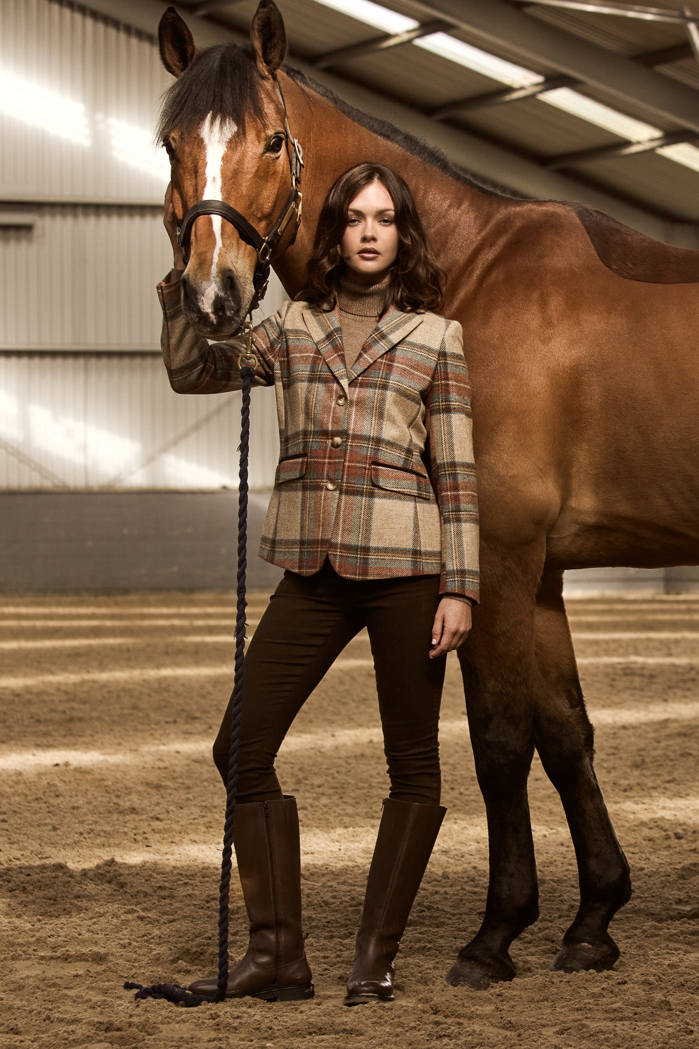 Tara Tweed Hacking Jacke – Blue Driftwood Check