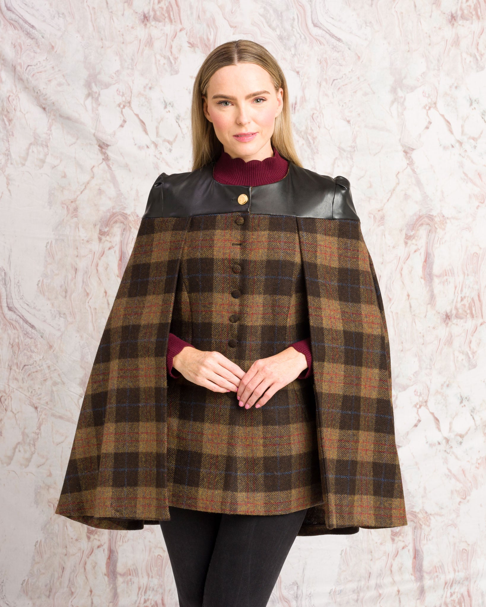 Aisling Tailored Cape Auburn Check