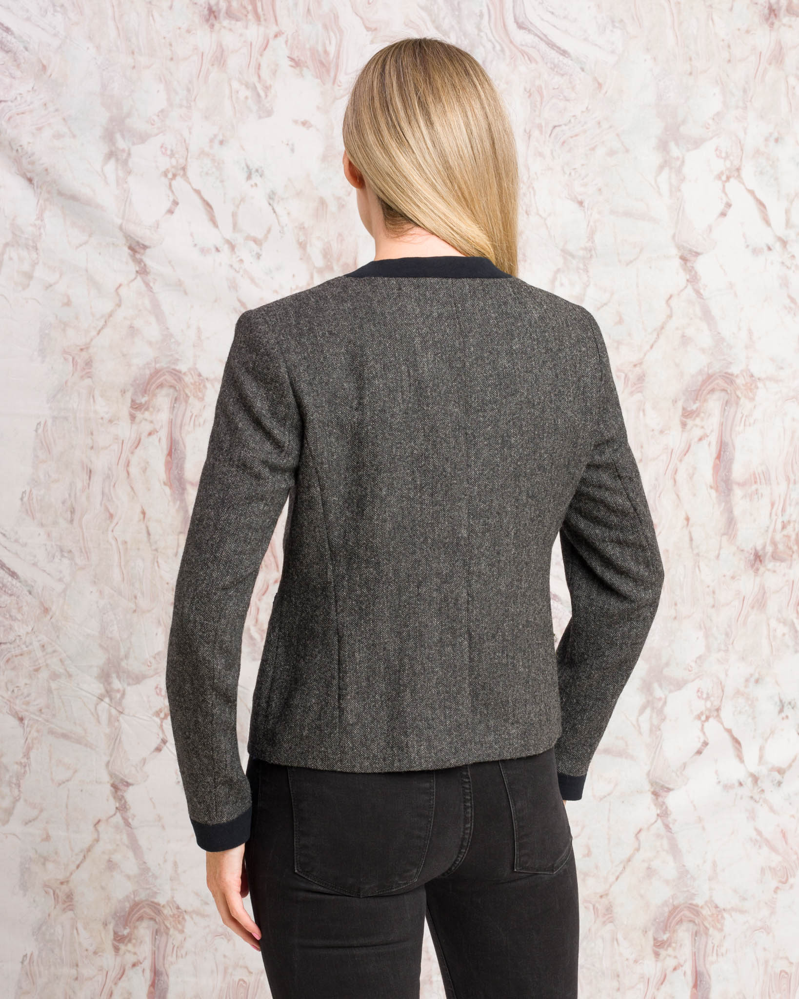 Anna Tweed Jacket - Grey Fleck