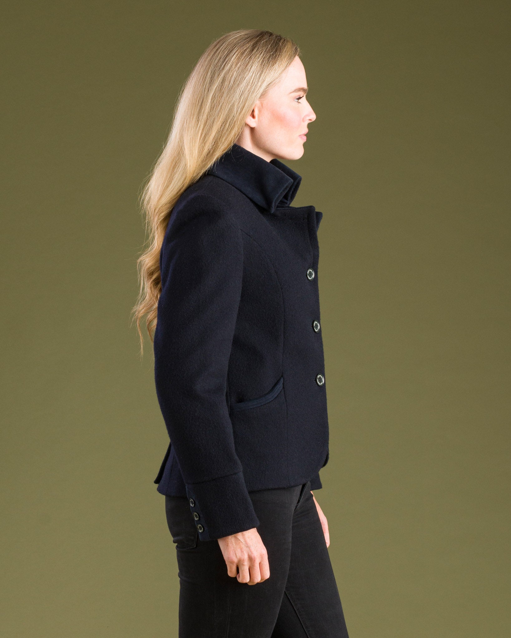 Jack Murphy Clothing - Emer Tweed Jacket - Deep Navy Melton -