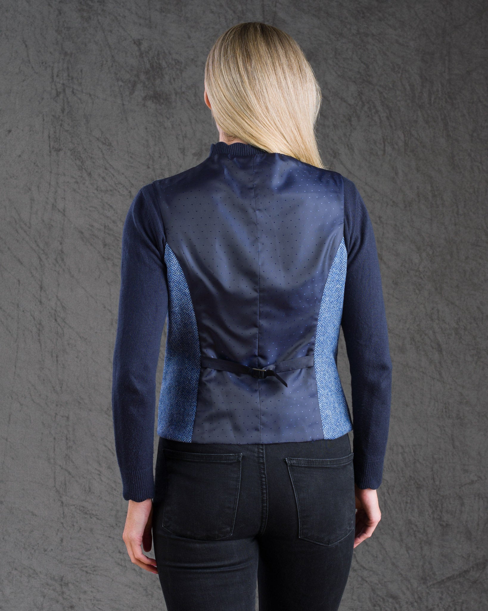 Jack Murphy Ireland - Eva Tweed Waistcoat - Light Blue Herringbone - Tweed