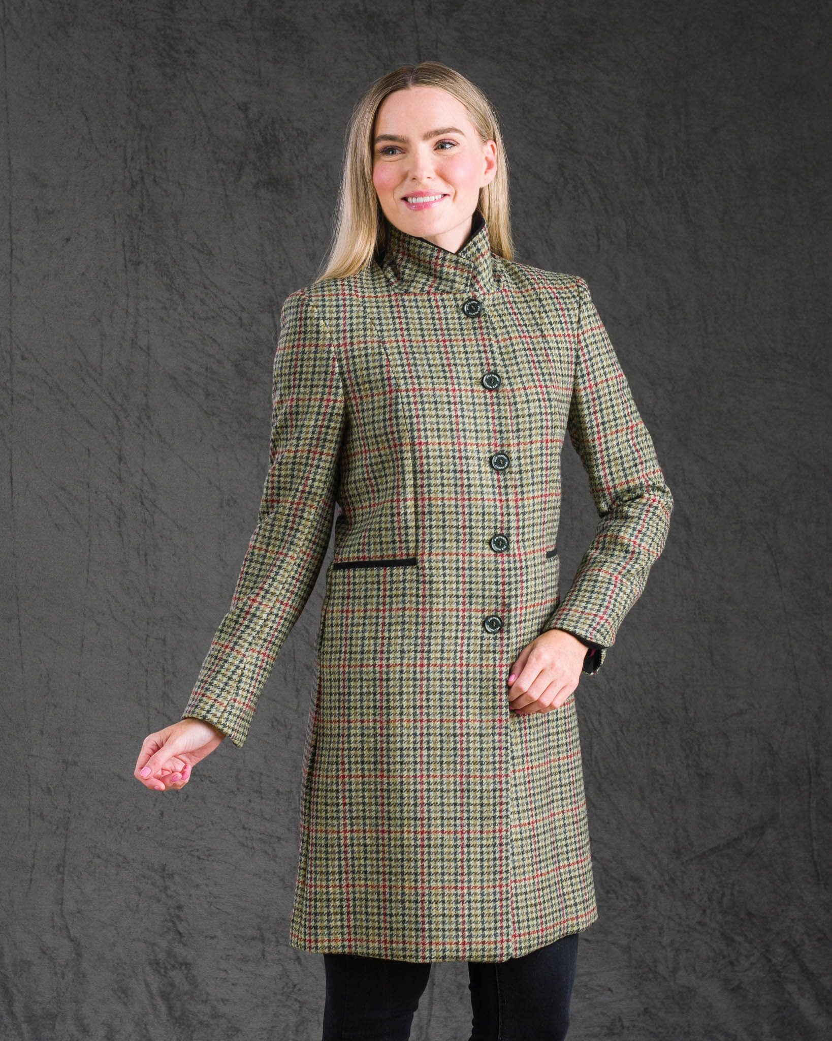 Jack Murphy Ireland - Isabella Tweed Coat - Hacking Check - Tweed