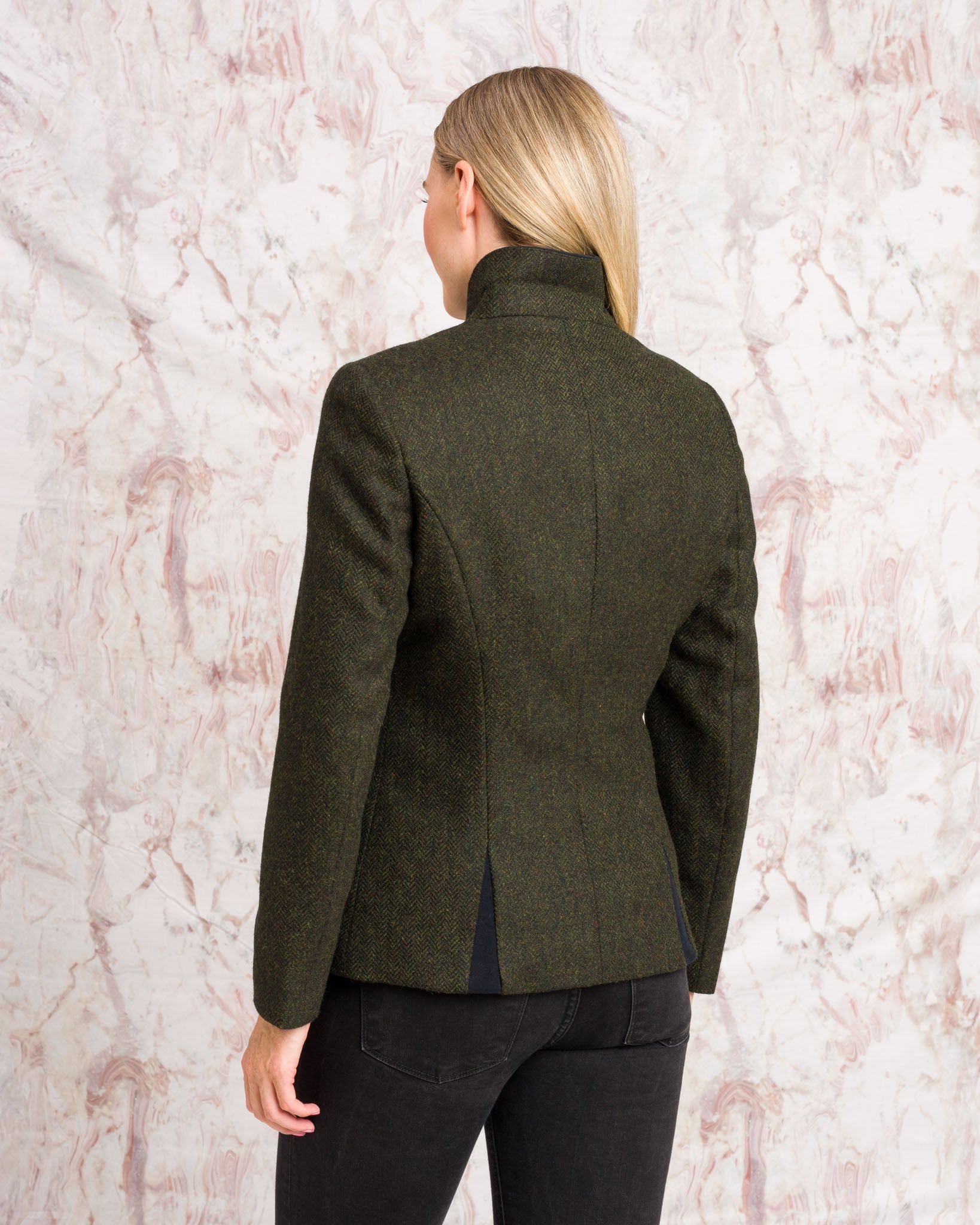Nicole Tweed Jacket - Green Herringbone