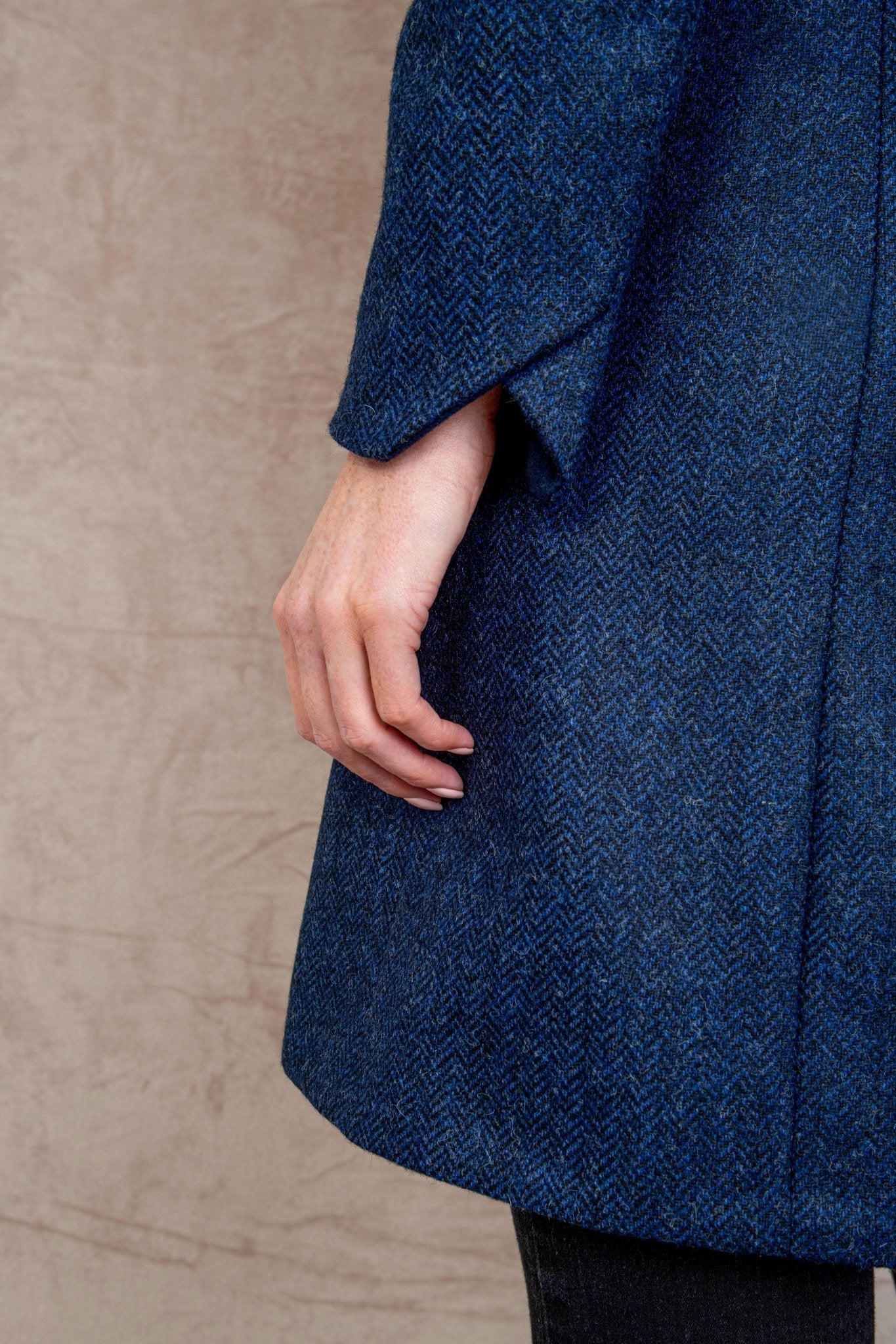 Jack Murphy Ireland - Isabella Tweed Coat - Navy Herringbone - Tweed