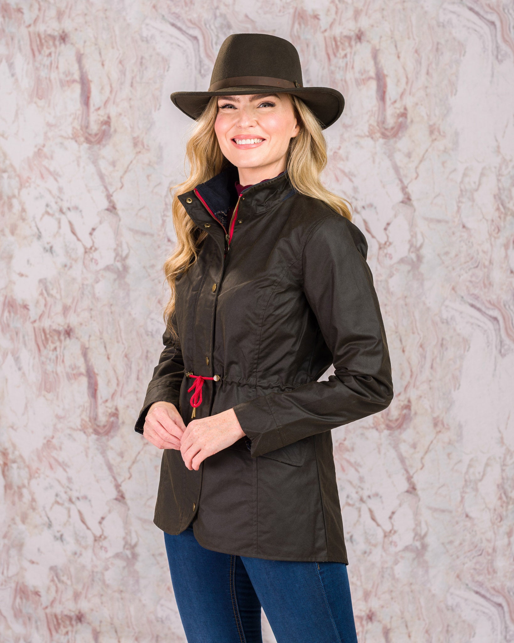 Lauren Wax Jacket - Olive - Jack Murphy Ireland