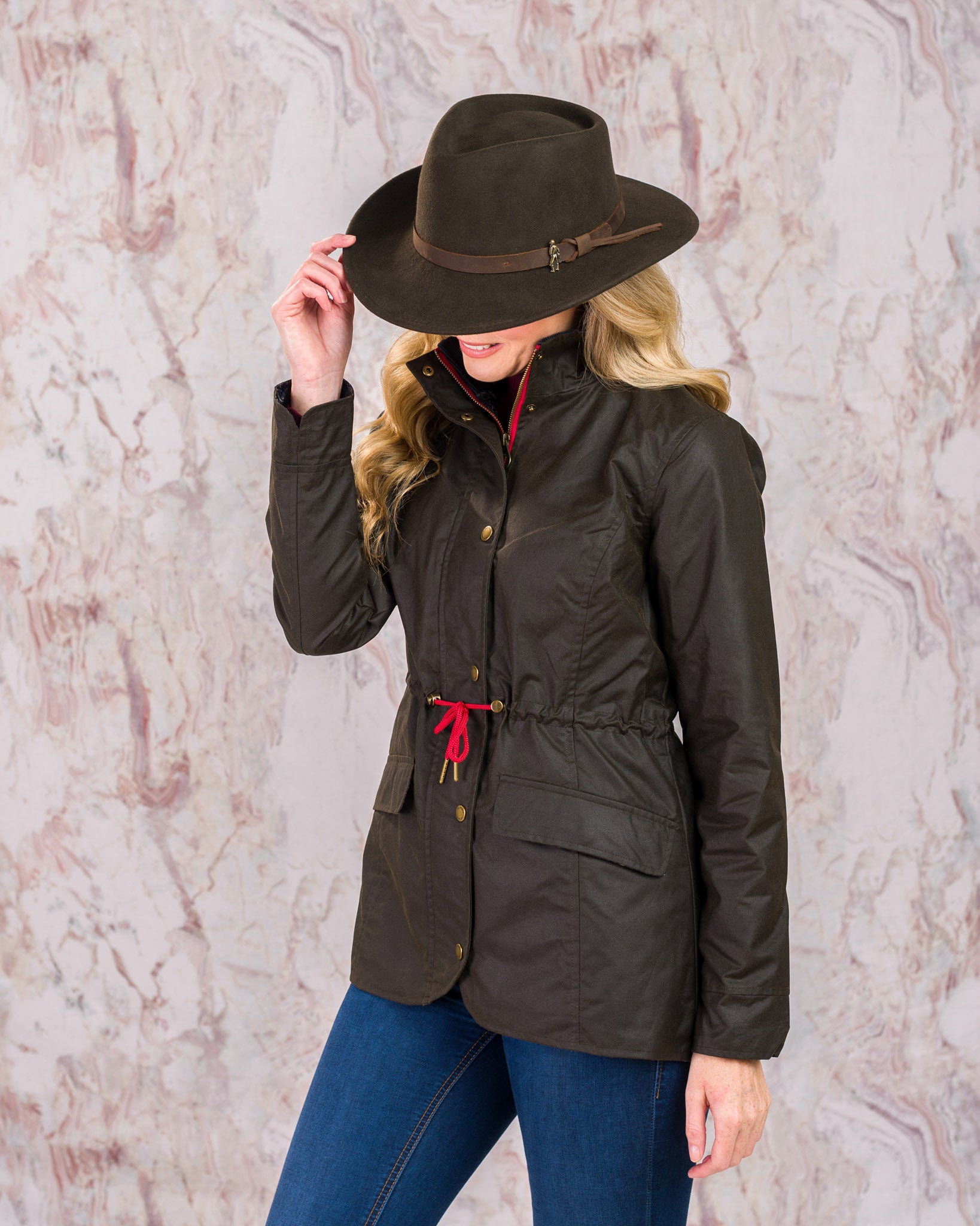 Lauren Wax Jacket - Olive - Jack Murphy Ireland