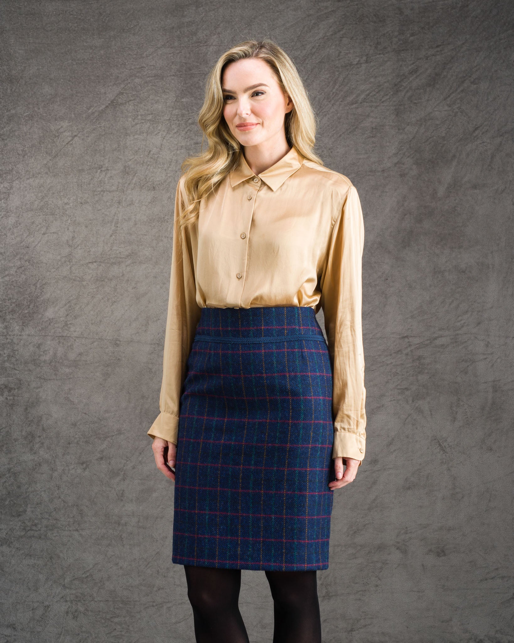 Mary-Kate Tweed Skirt - Primary Navy - Jack Murphy Ireland