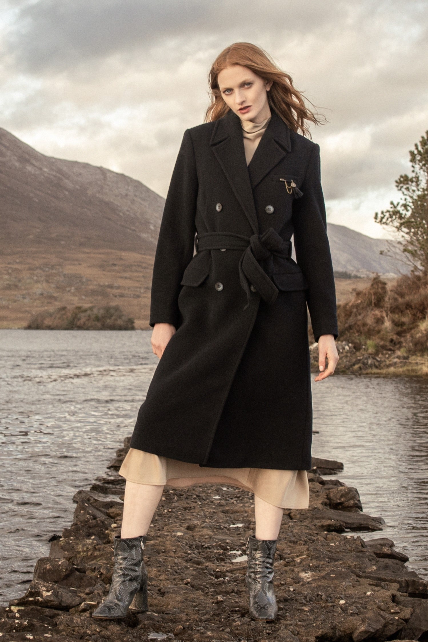 Women's Long Tweed Coats - Jack Murphy Ireland