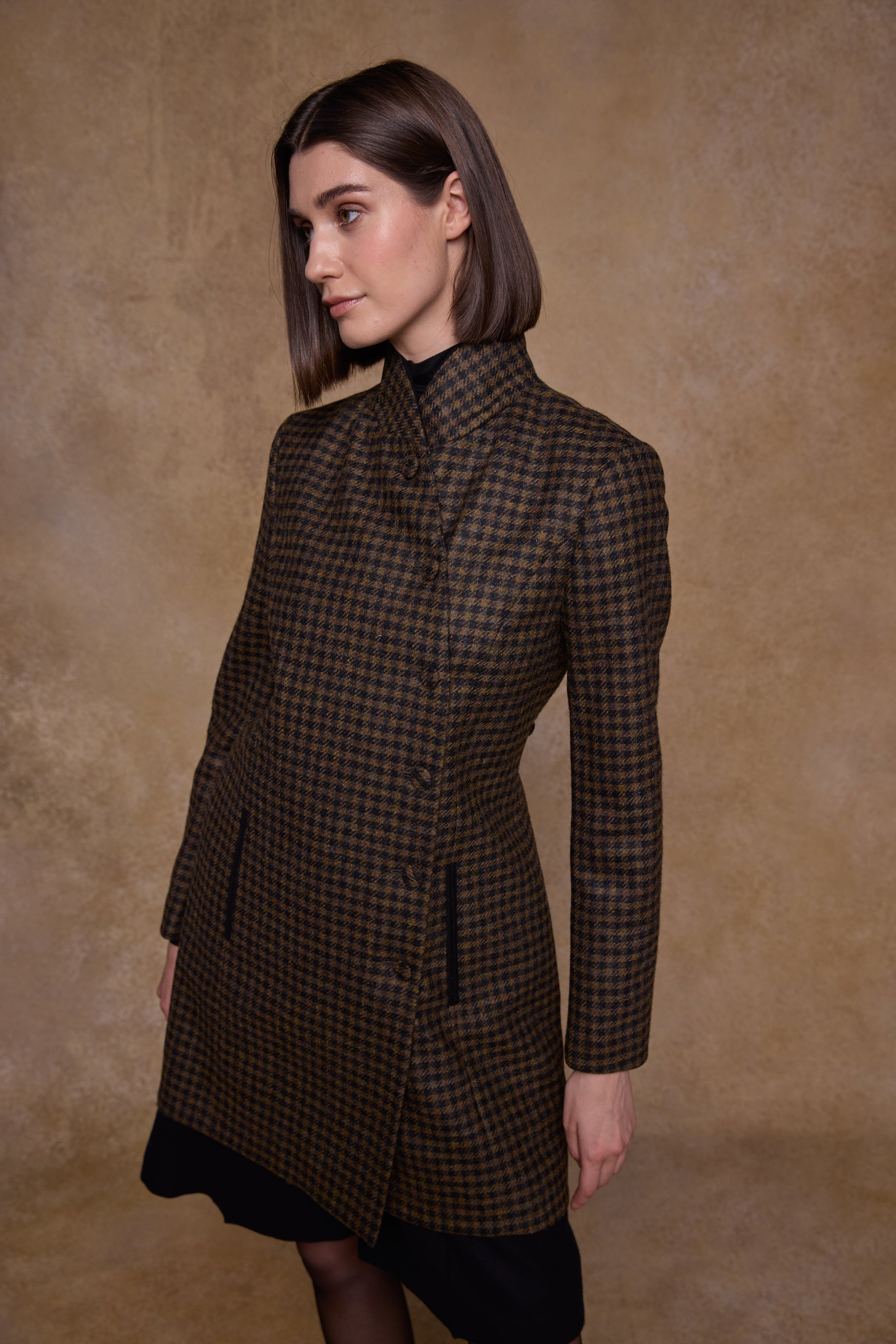 Earth Check Tweed Fabric - Jack Murphy Clothing