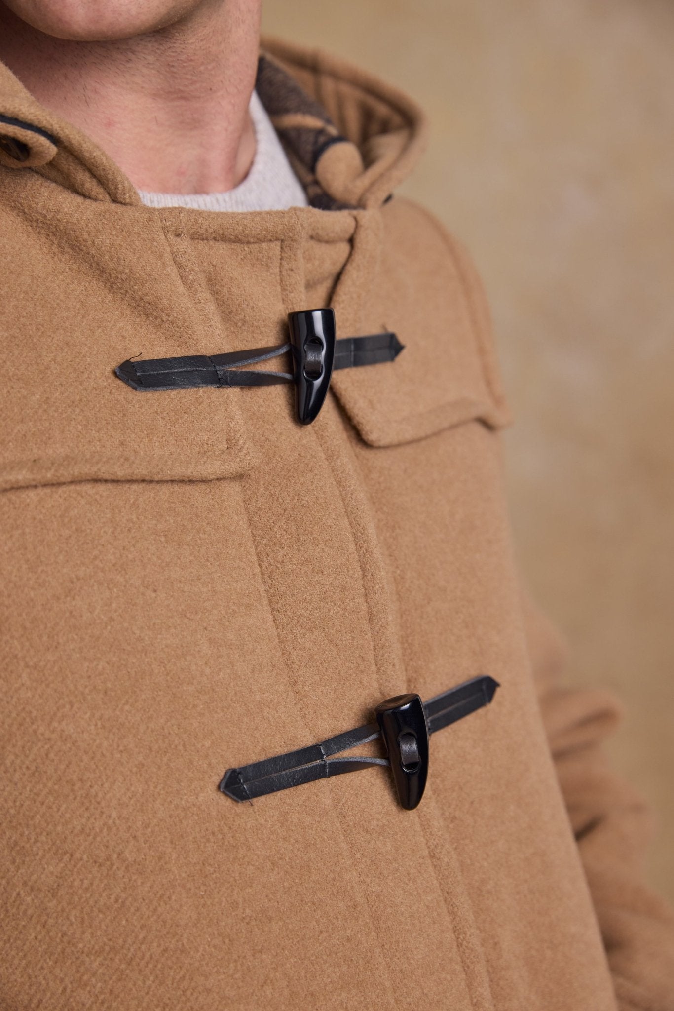 Jack Murphy Clothing - Alex Wool Duffle Coat - Camel - Tweed