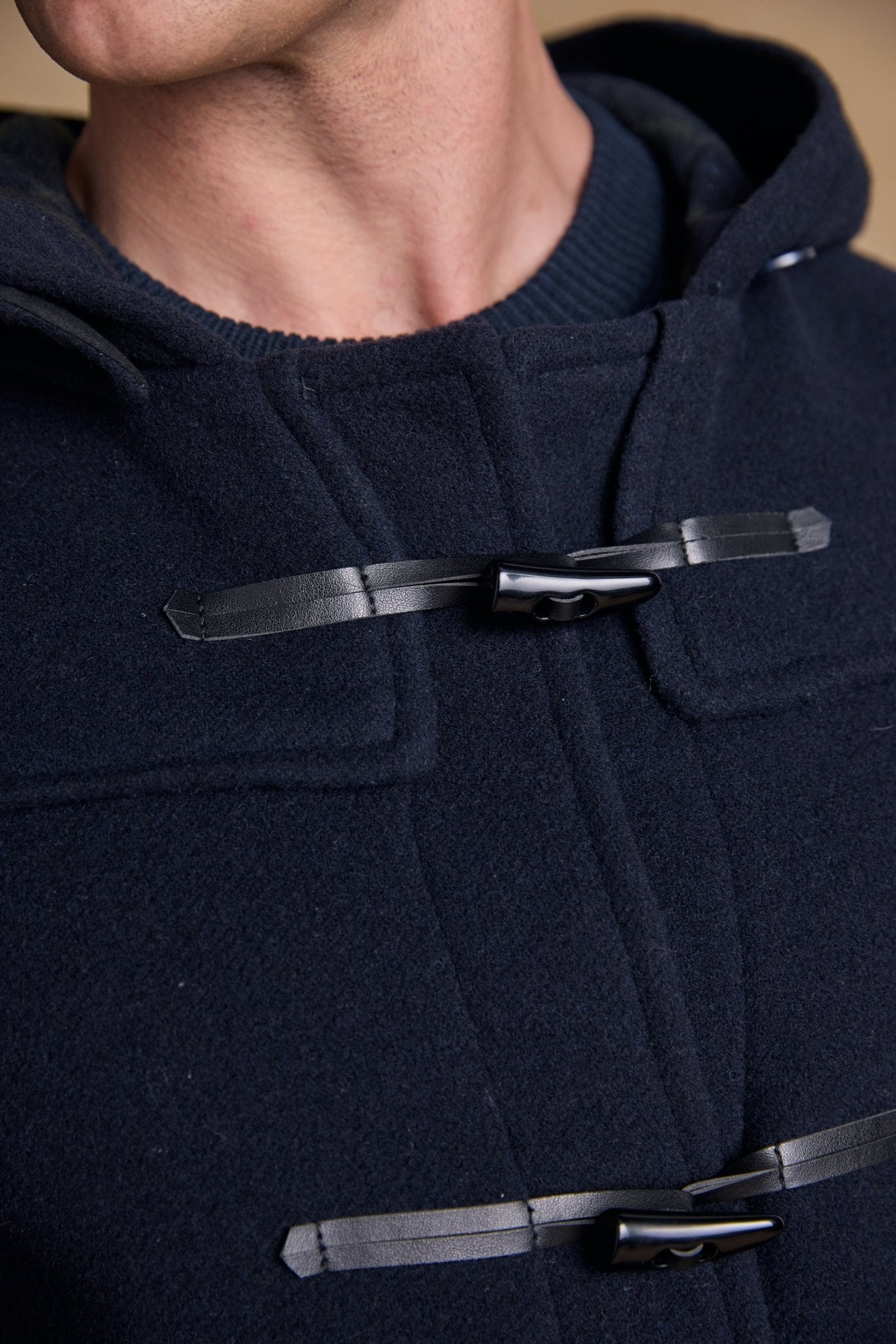 Jack Murphy Clothing - Alex Wool Duffle Coat - Navy - Tweed