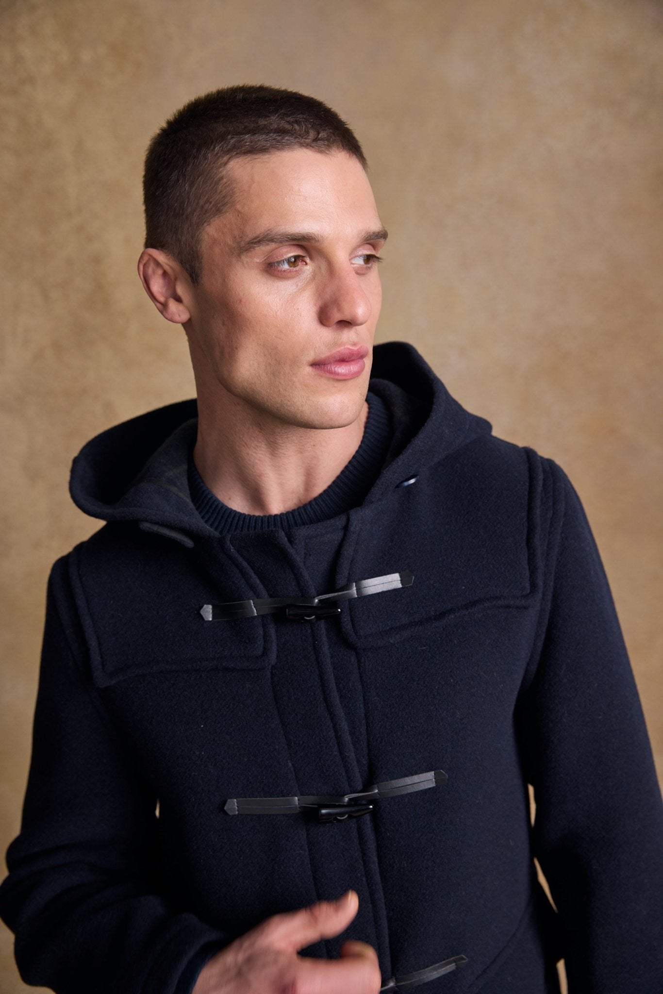 Jack Murphy Clothing - Alex Wool Duffle Coat - Navy - Tweed