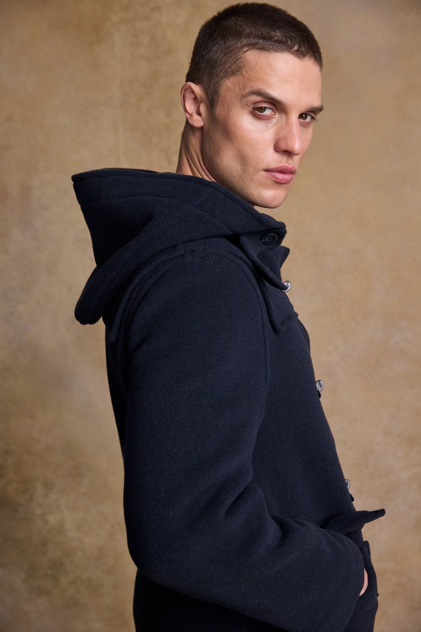 Jack Murphy Clothing - Alex Wool Duffle Coat - Navy - Tweed