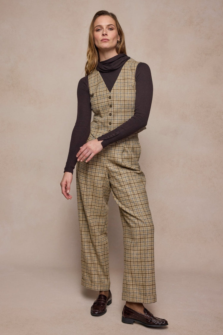 Jack Murphy Clothing - Colleen Tweed Waistcoat - Caramel Check - Tweed
