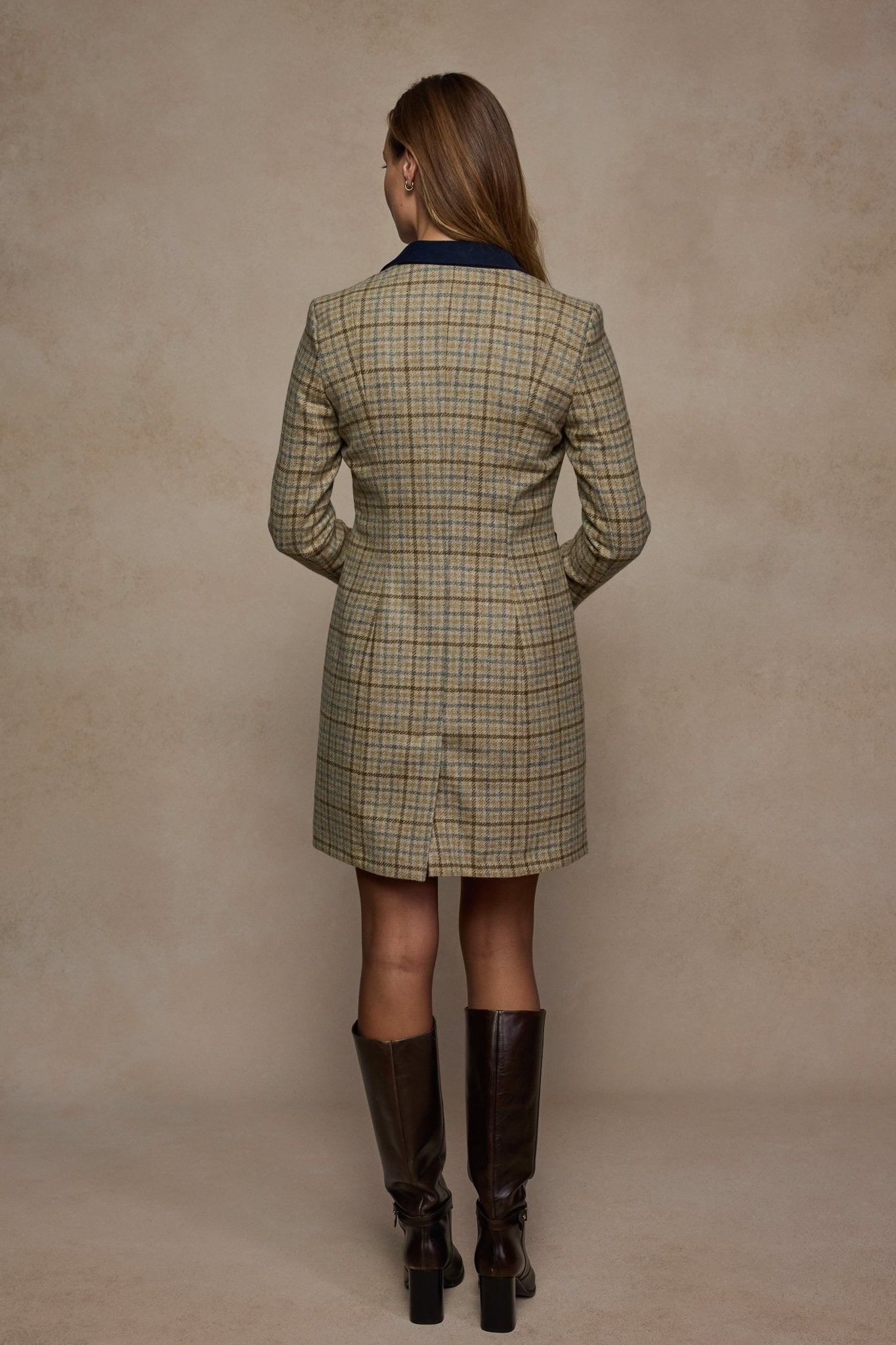 Jack Murphy Clothing - Isabella Tweed Coat - Caramel Check - Tweed
